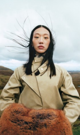 Winter Campaign 2023 featuring model in Trench