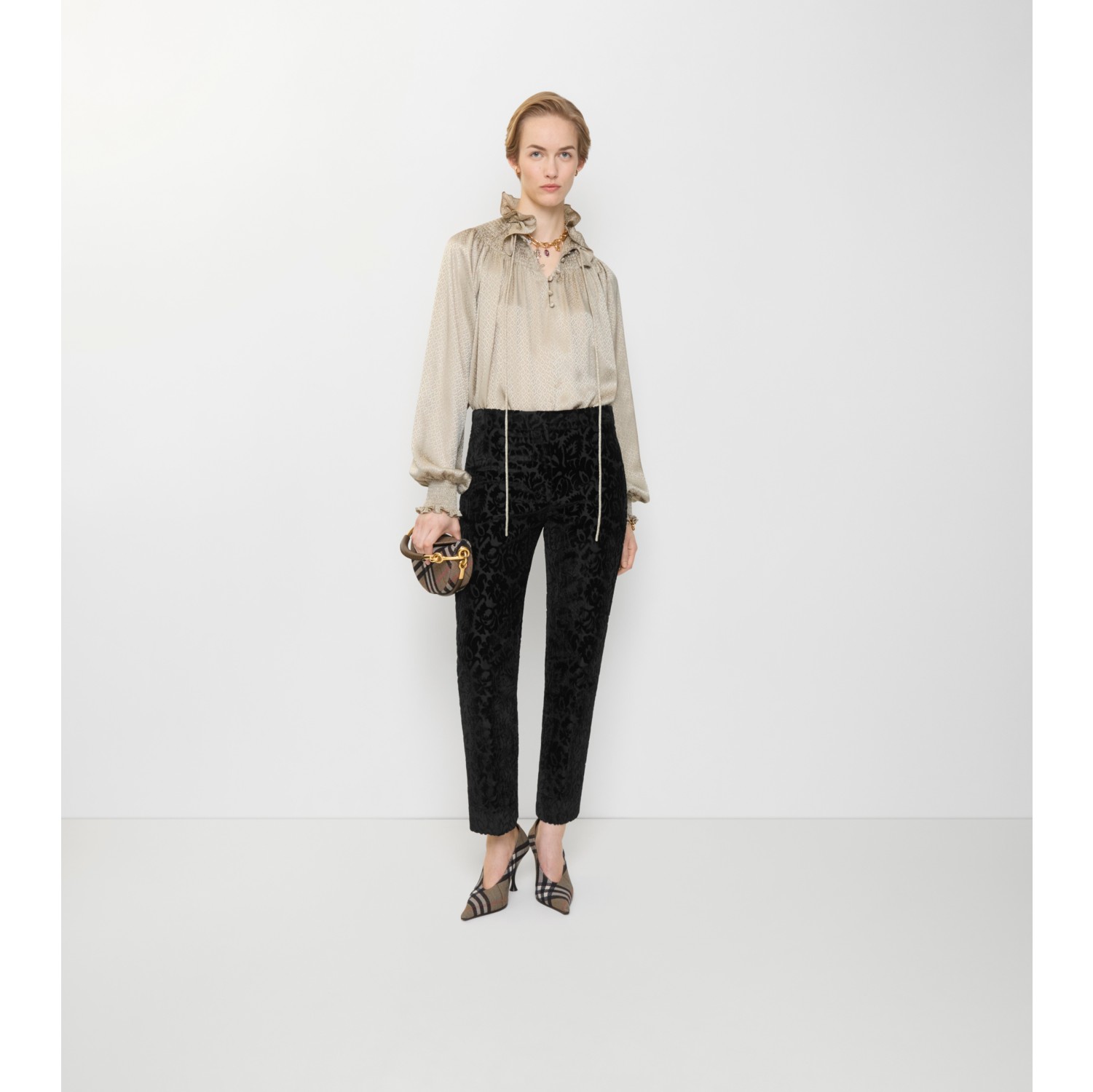 Vine Silk Blend Velvet Tailored Trousers