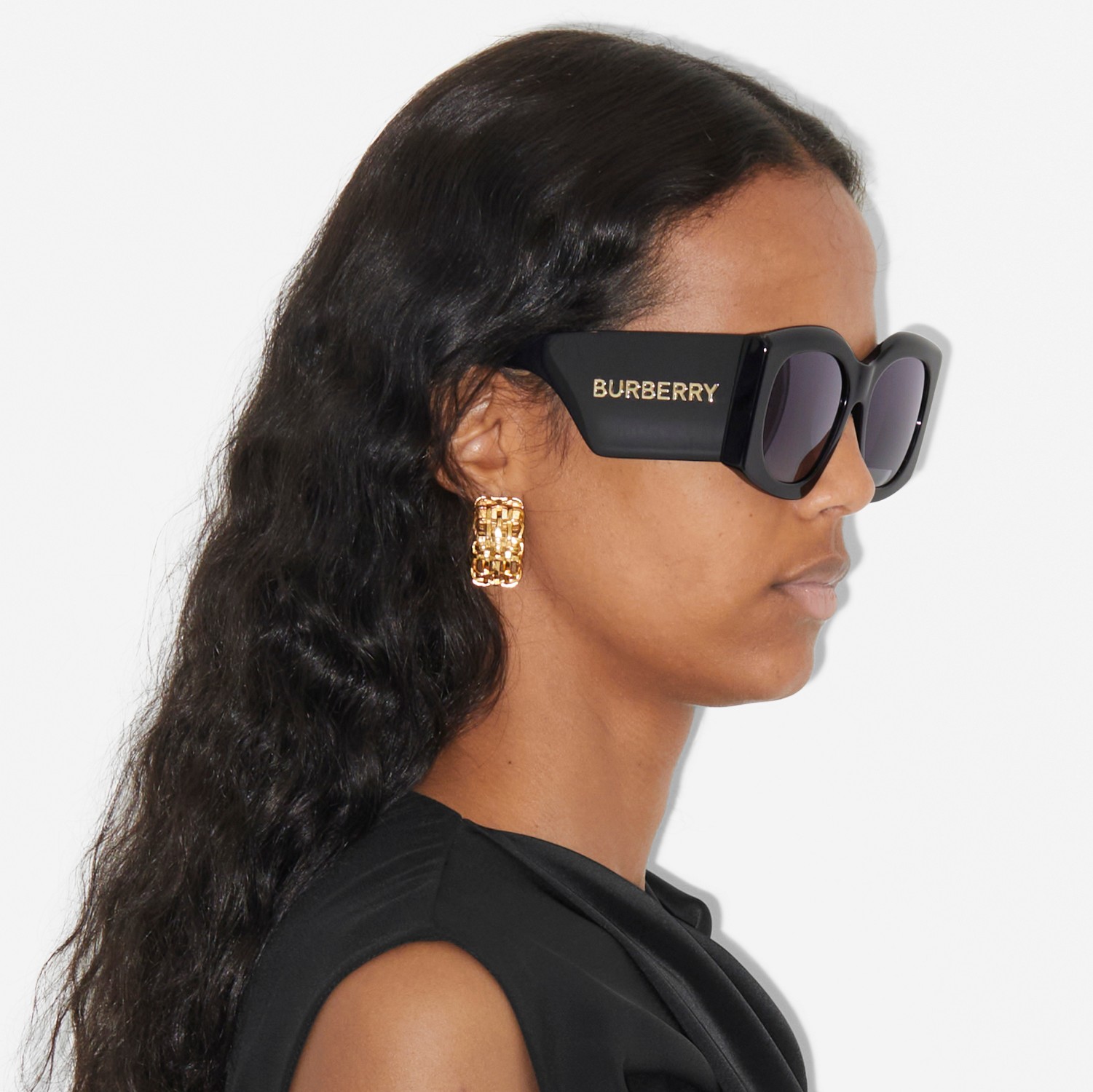 Oversized Geometric Frame Sunglasses in Black - Women | Burberry® Official