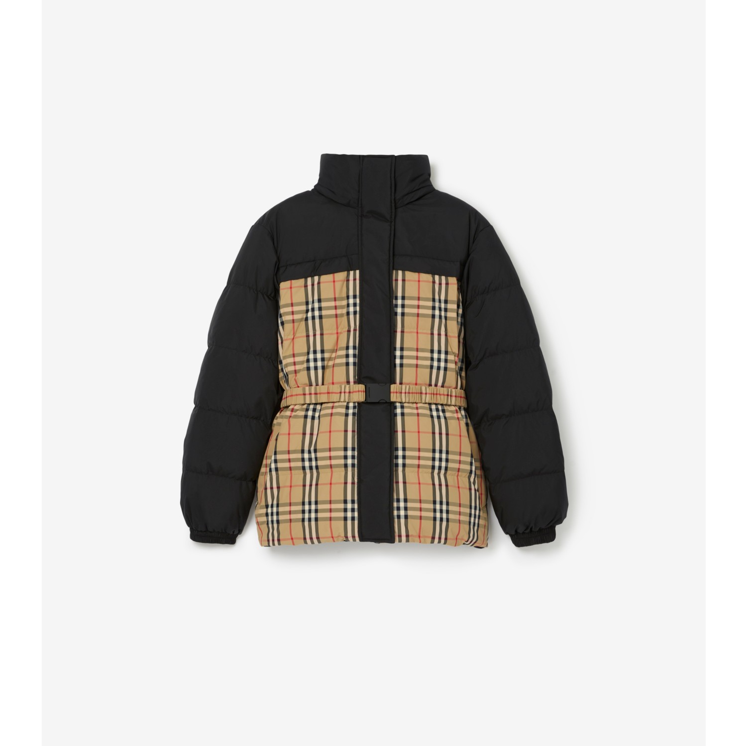 Wendbare wattierte Jacke mit Check