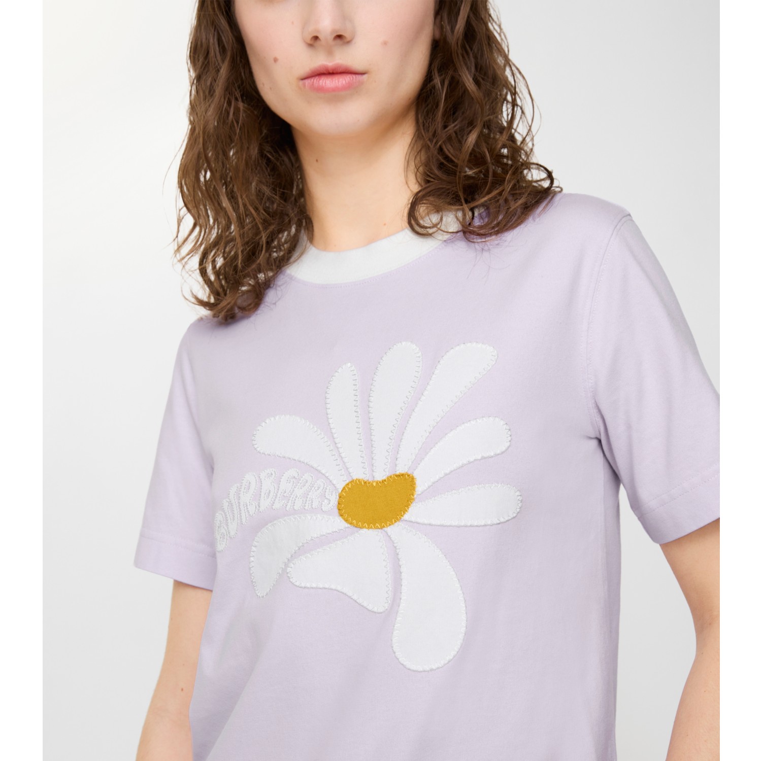 Daisy Cotton T-shirt in Clematis purple - Women | Burberry® Official