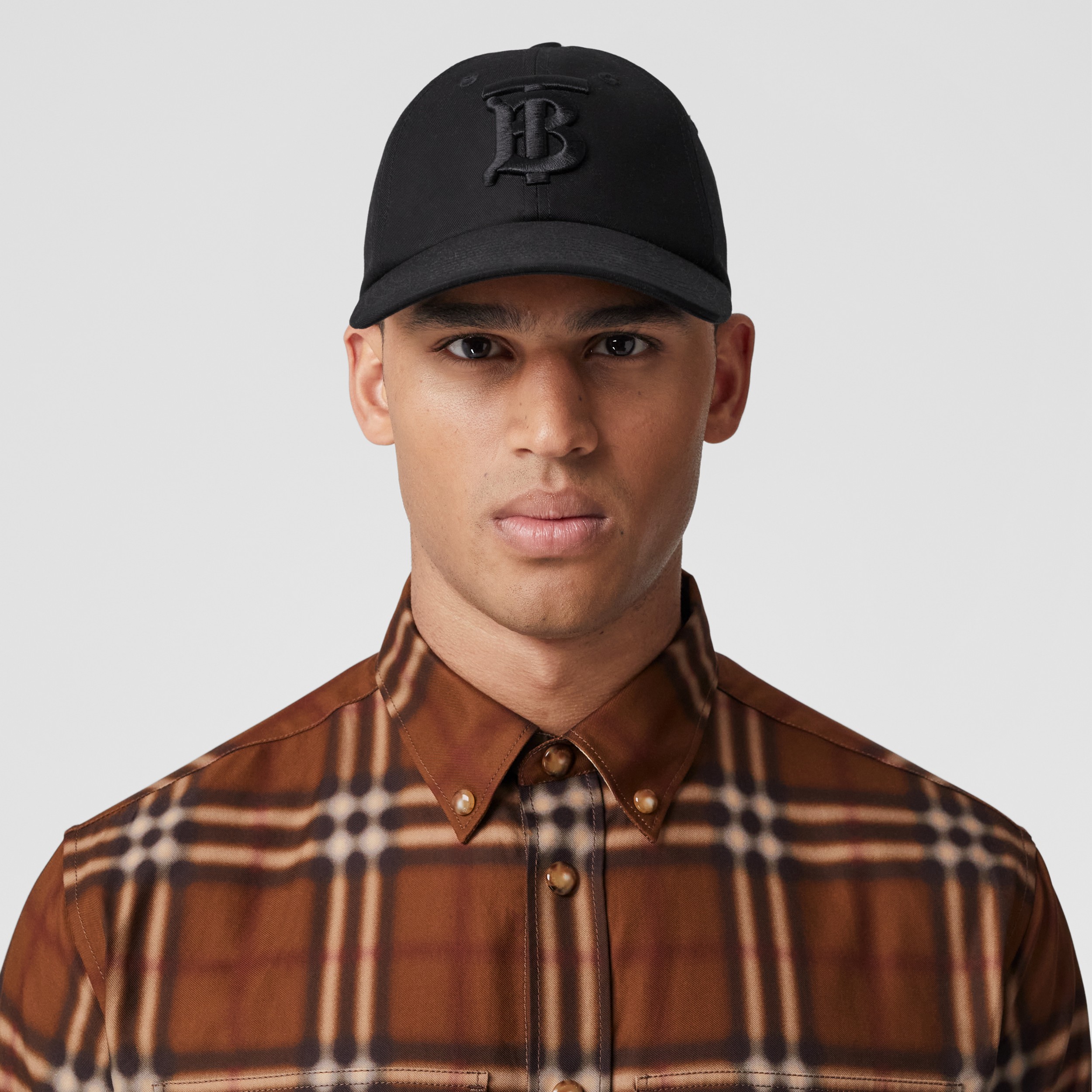Blurred Check Cotton Shirt in Dark Birch Brown - Men | Burberry® Official - 2