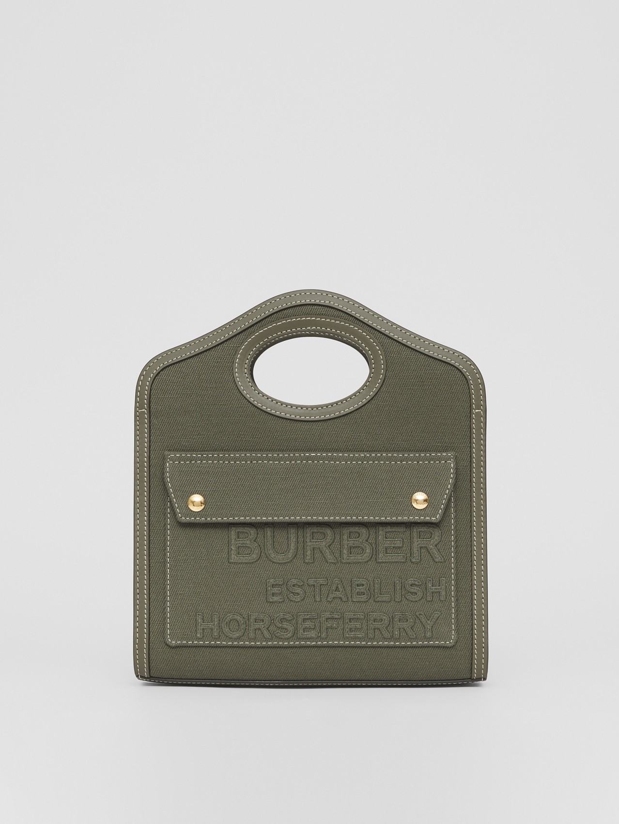 Pocket Bag im Miniformat mit Horseferry-Schriftzug (Dunkles Farngrün)