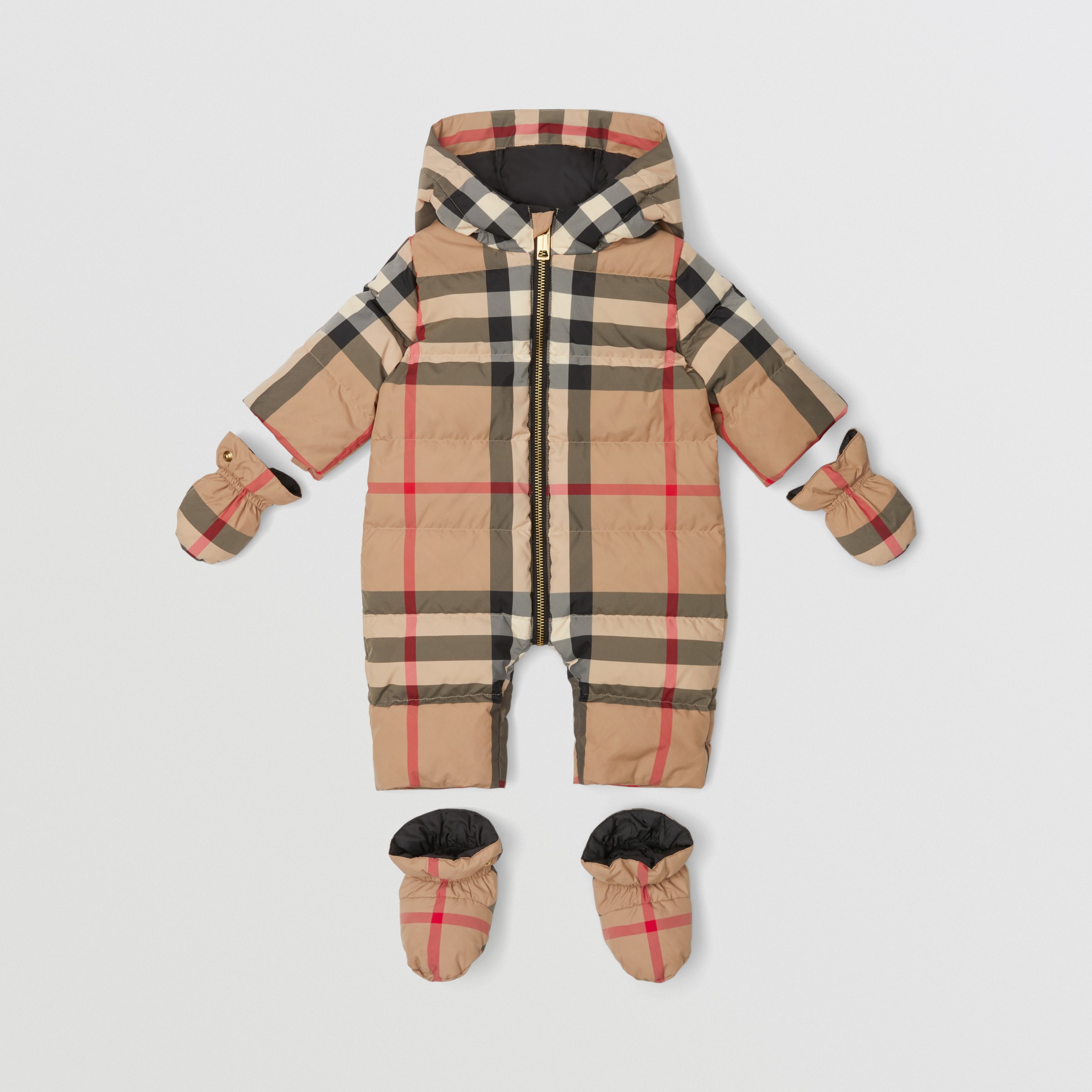 Check Water-resistant Puffer Suit in Archive Beige - Children | Burberry®  Official