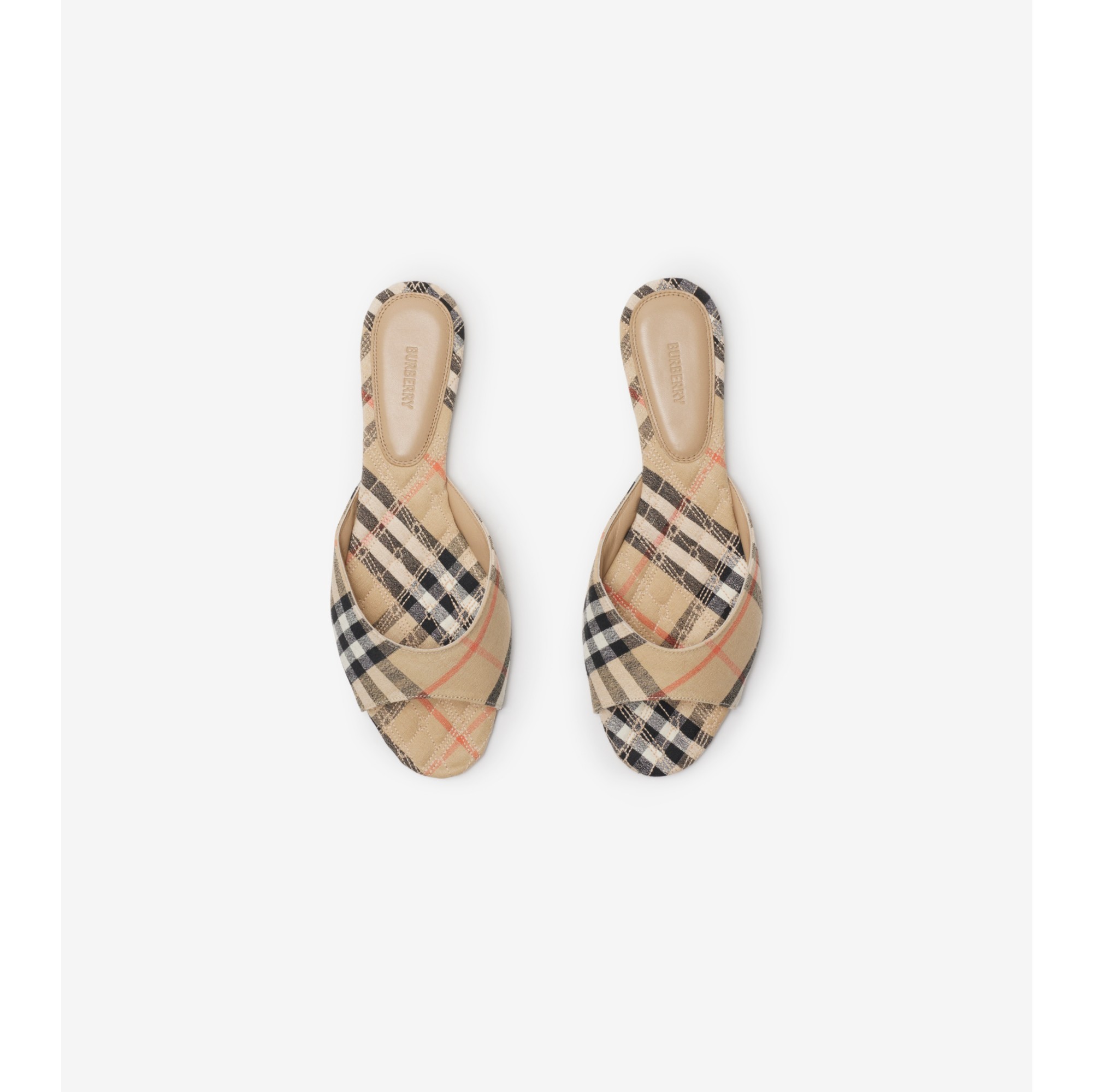 スニーカー BURBERRY Check Pattern Linen Sandal Heels Burberry 90mm check-pattern Sandals | Brown | FARFETCH
