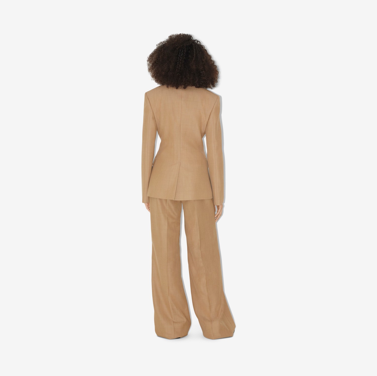 Wool Tailored Jacket in Camel Melange - Women | Burberry® Official