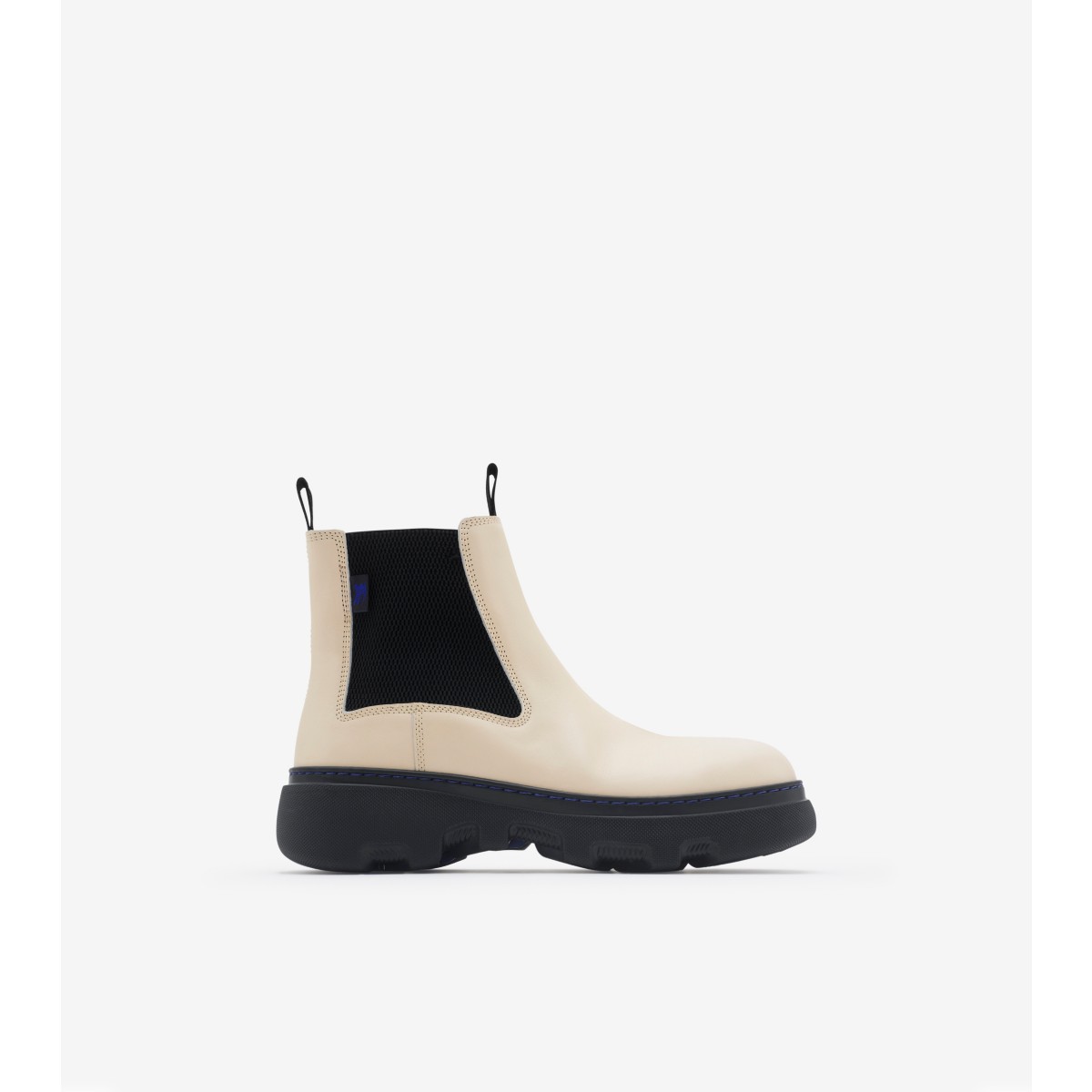 Burberry Leather Creeper Low Chelsea Boots In Plaster