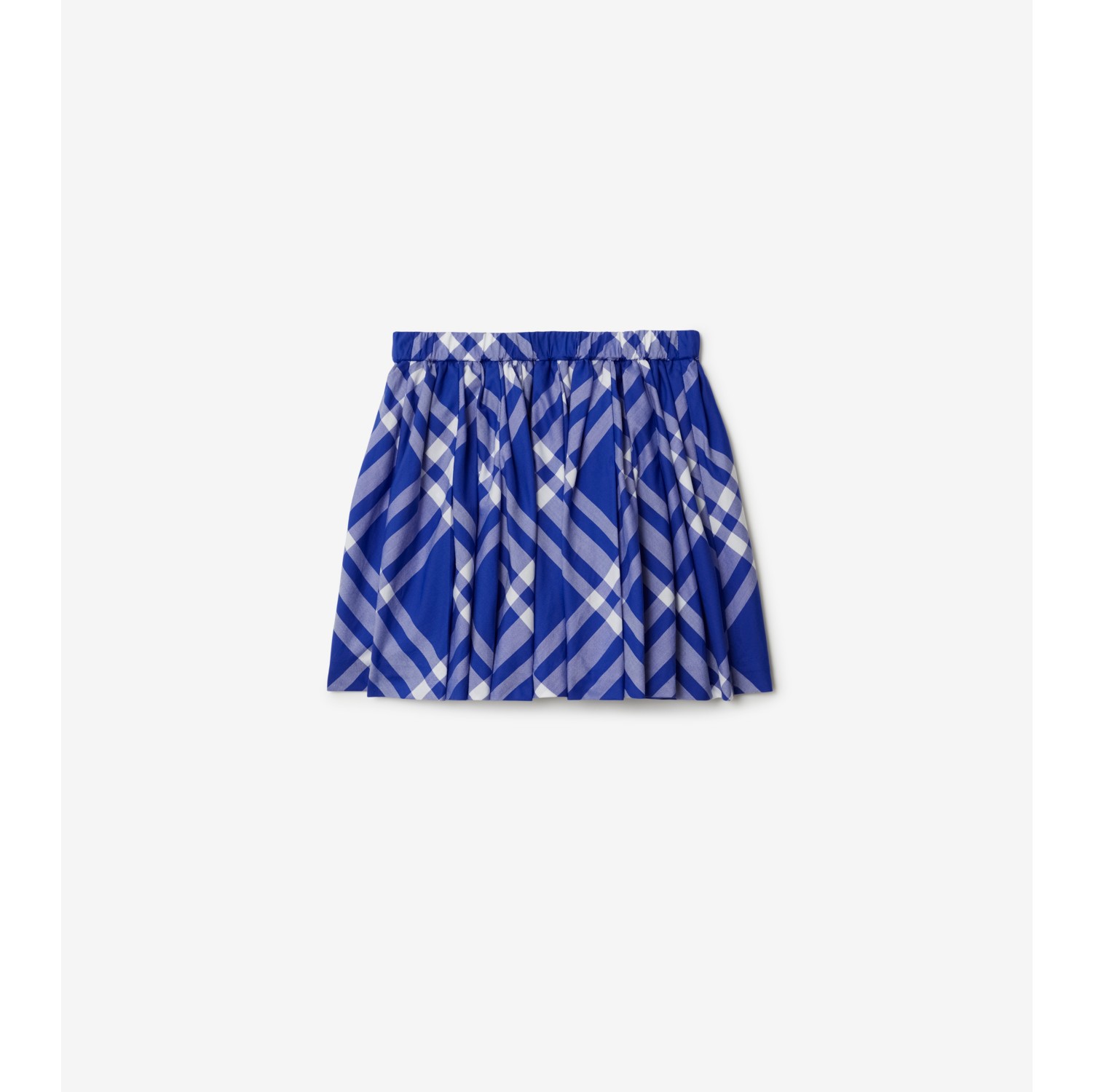 Pleated Check Cotton Skirt