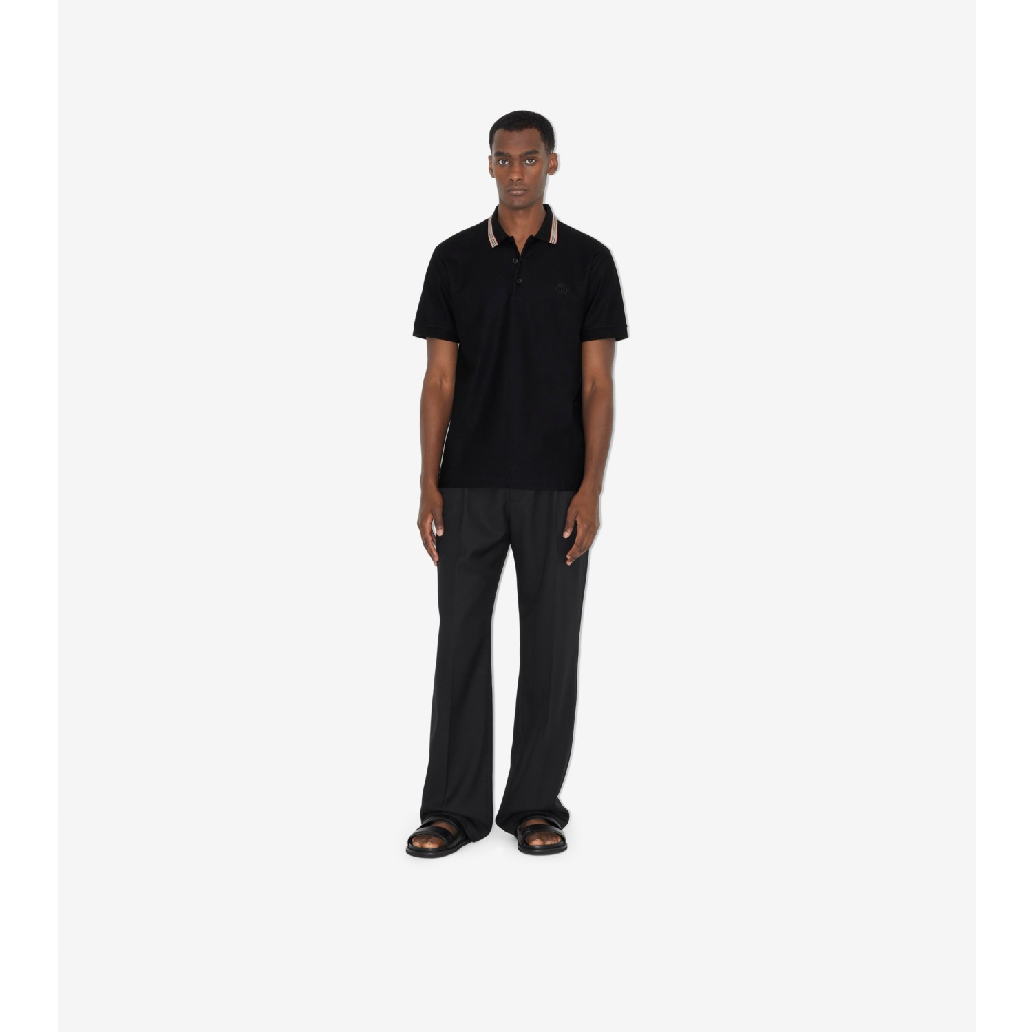 Cotton Polo Shirt in Black - Men | Burberry® Official