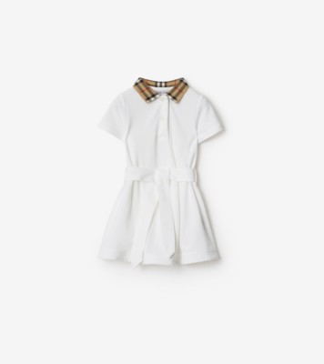 BURBERRY チェック襟 ホワイト ポロワンピース　ゴルフ DFE1E45F-2E5E-474B-A19A-