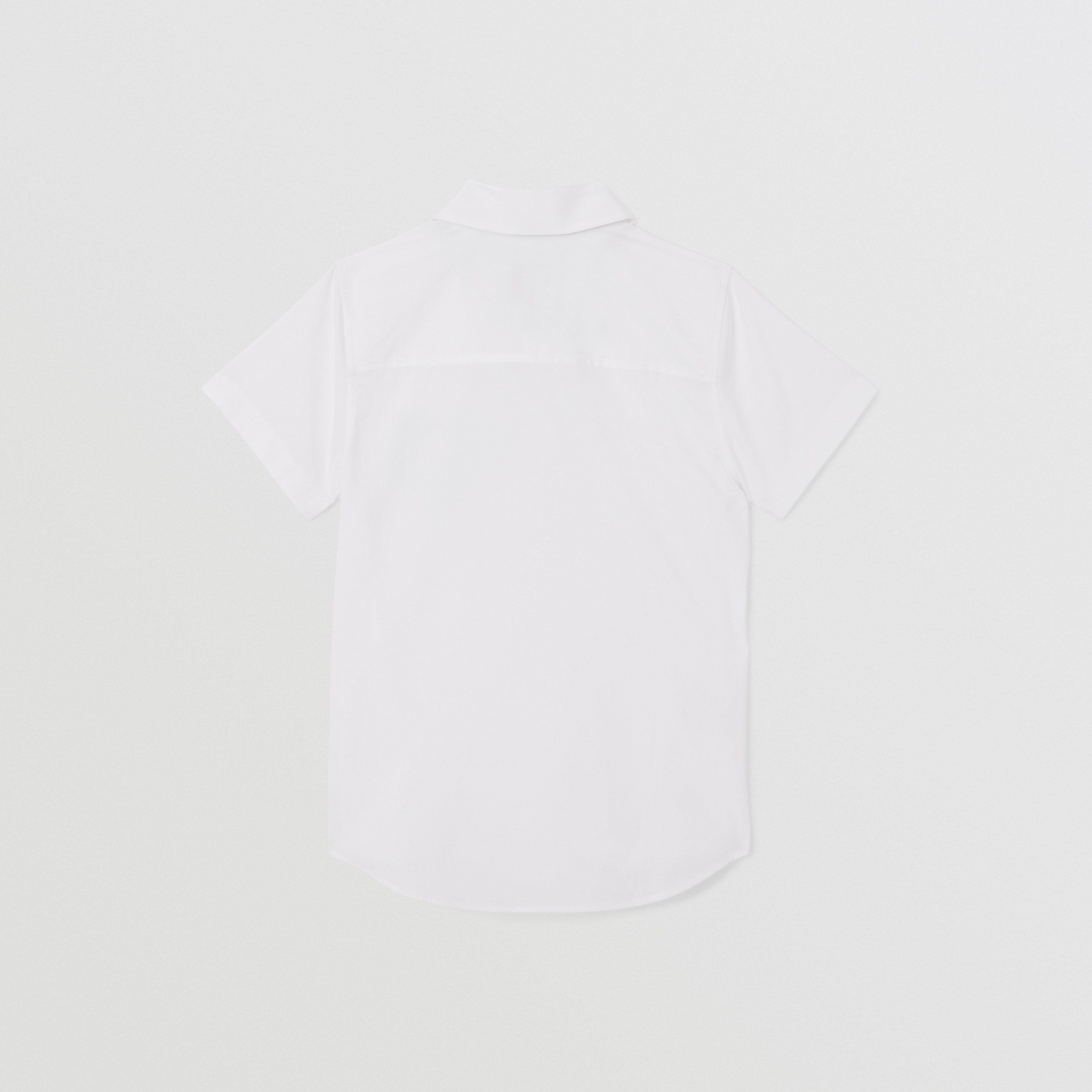 Short-sleeve Logo Graphic Stretch Cotton Shirt in White | Burberry® Official - 4