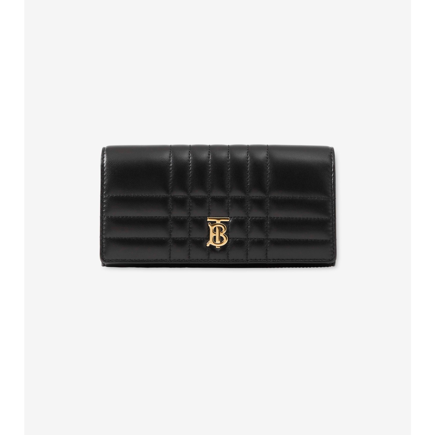 Quilted Leather Lola Continental Wallet in Black/light gold - Burberry