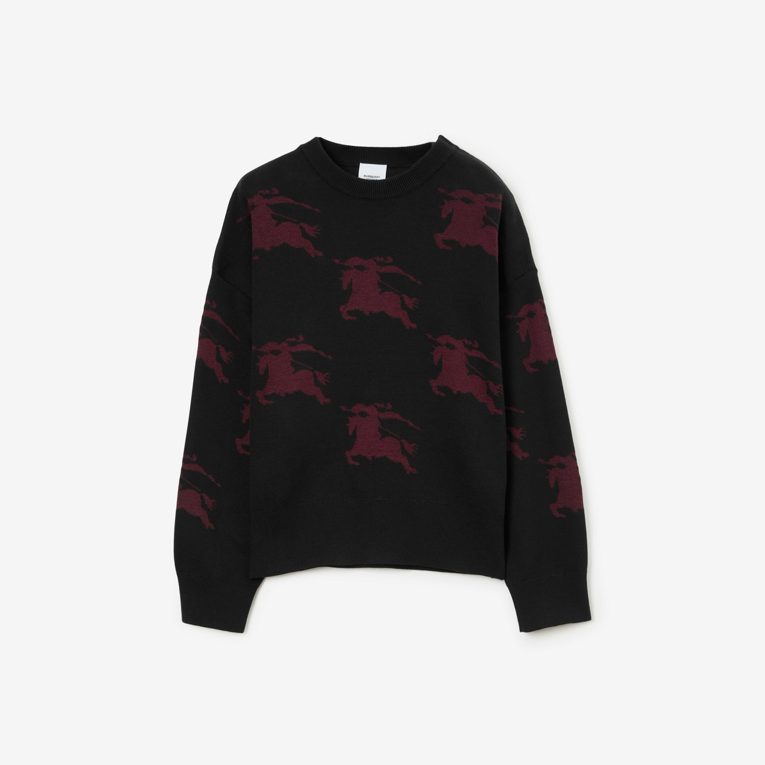 EKD Cotton Silk Sweater in Black/bordeaux - Women | Burberry® Official