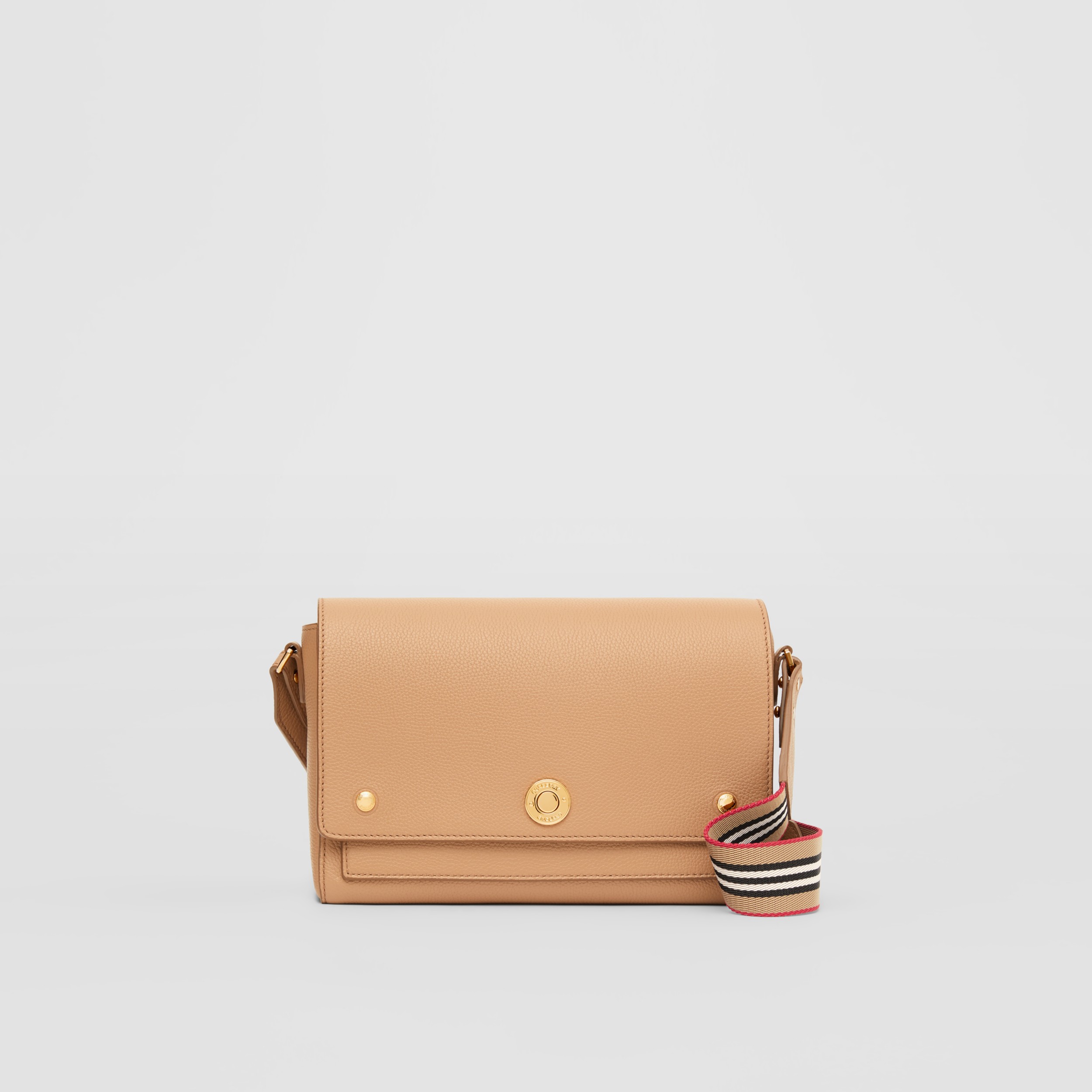 Grainy Leather Note Crossbody Bag in Camel Women Burberry United
