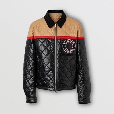 burberry quilted logo plaque jacket
