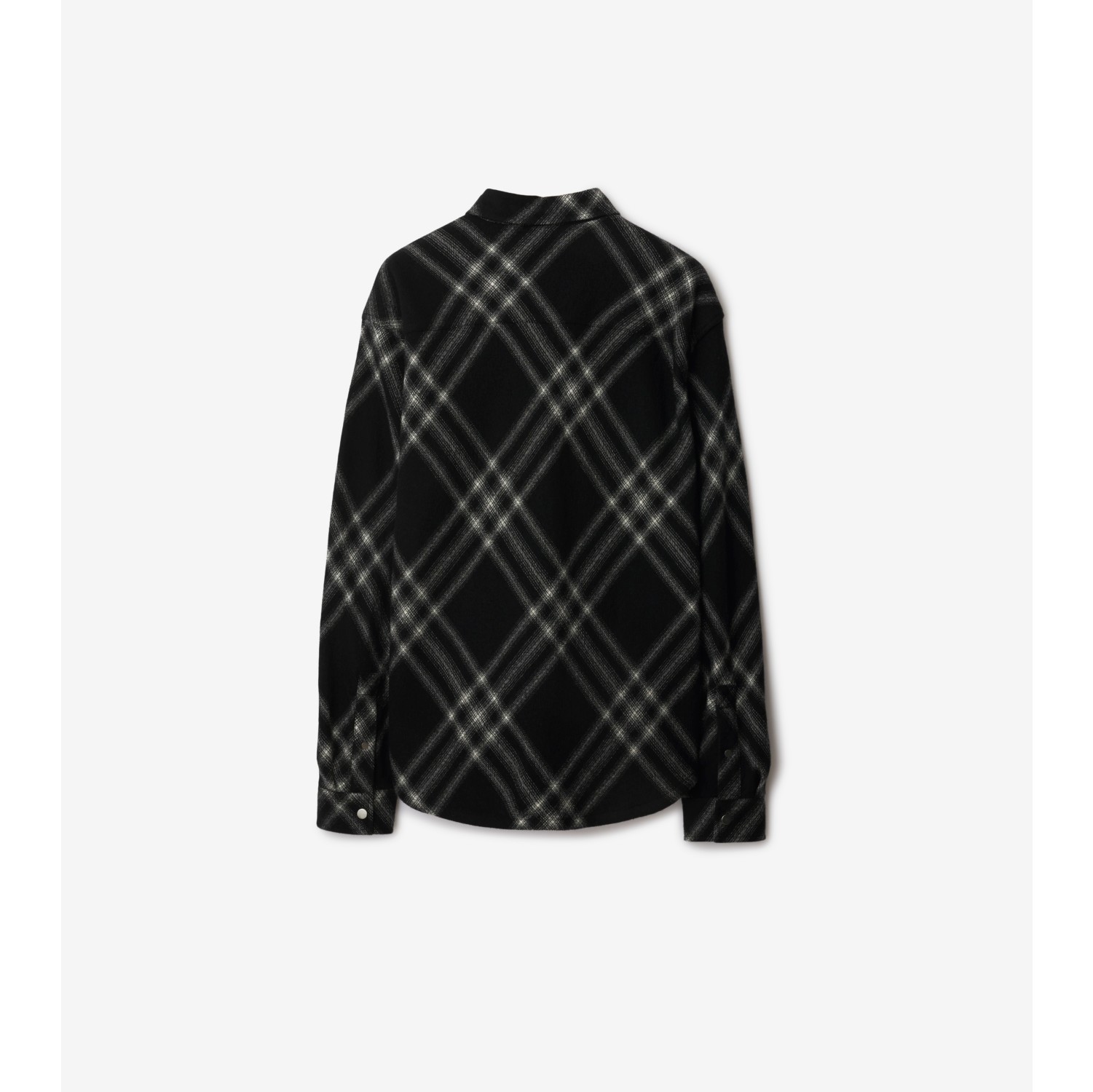 Check Wool Overshirt In Monochrome Men Burberry® Official