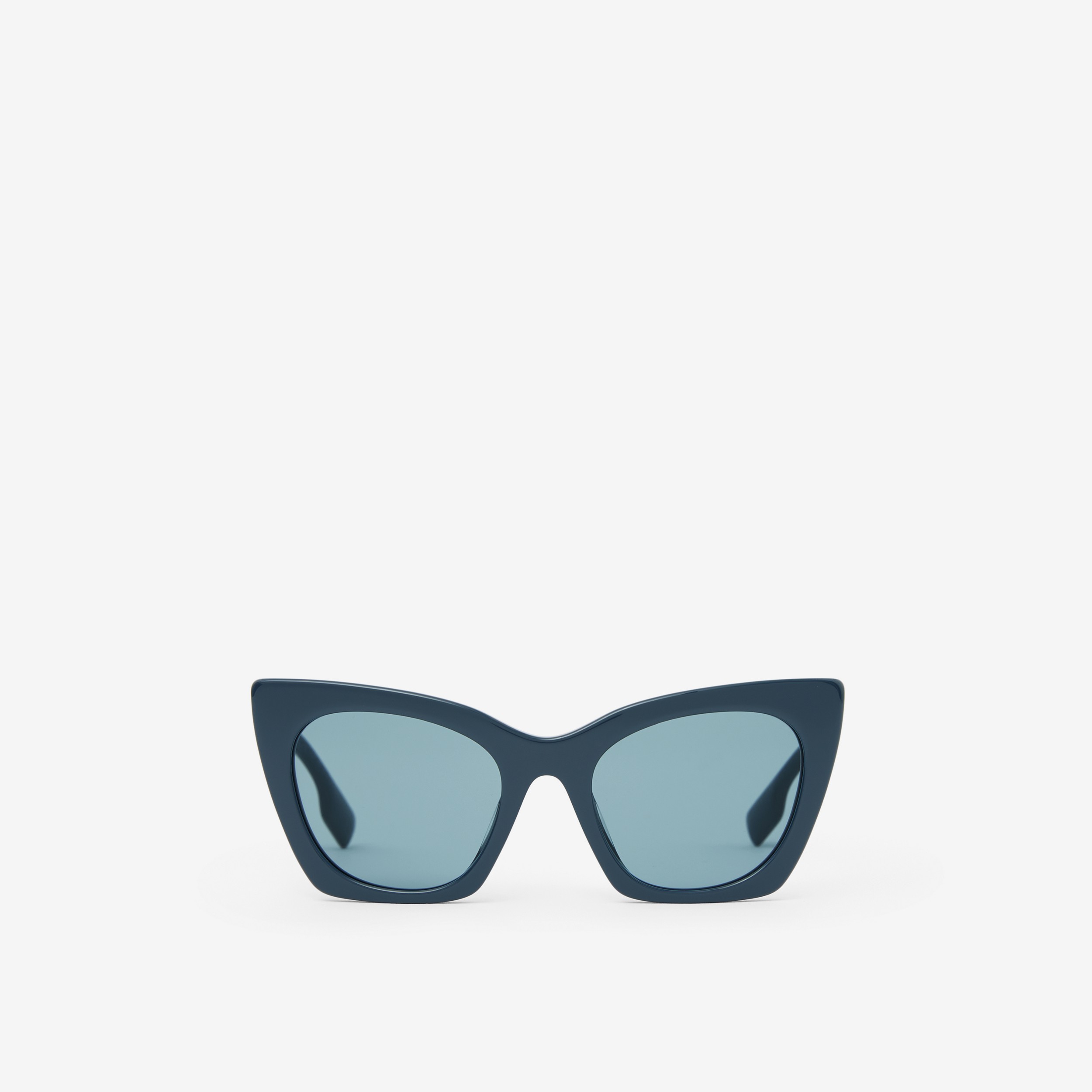 Logo Detail Cat-eye Frame Sunglasses in Navy Blue - Women | Burberry® Official - 1