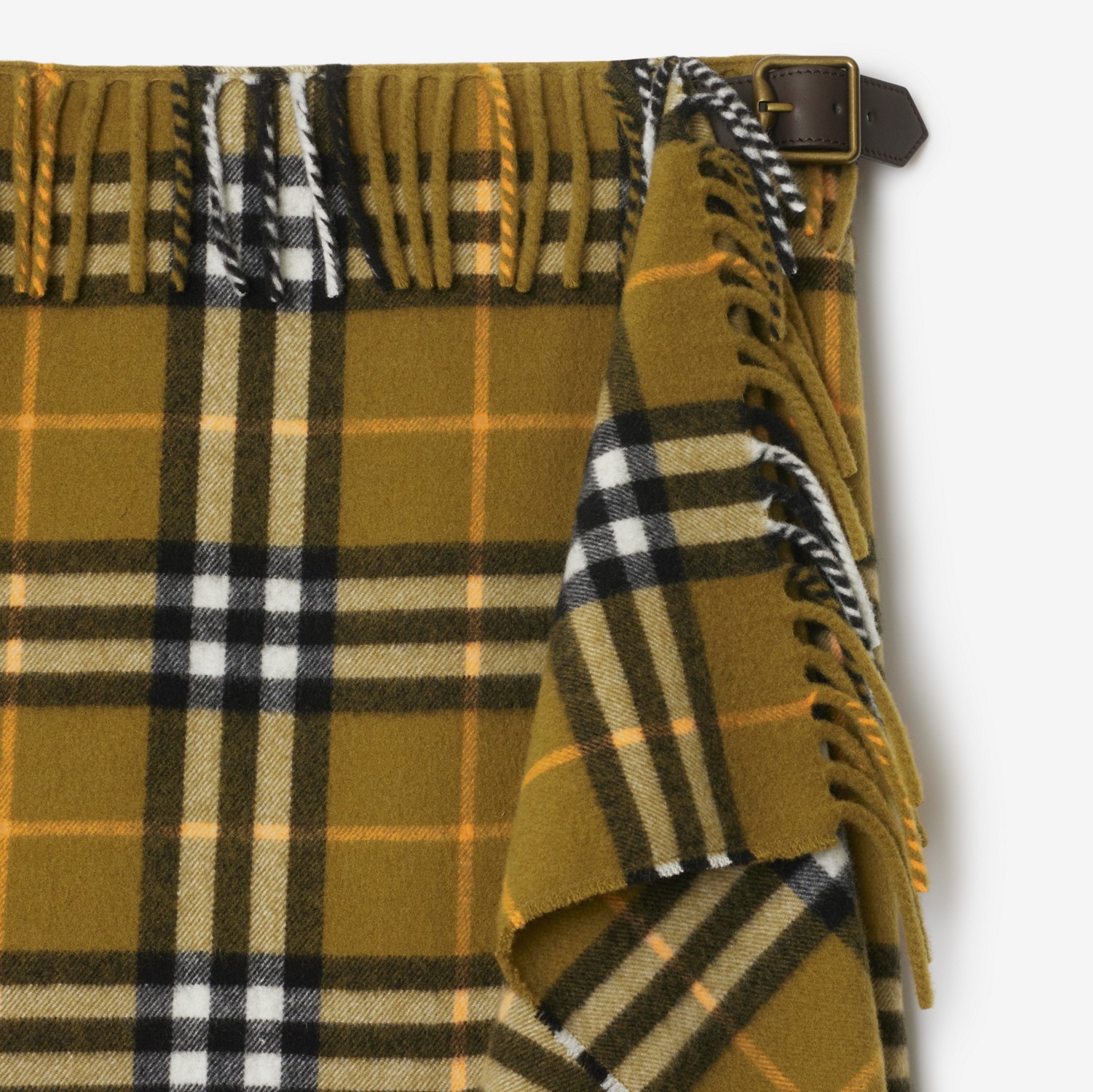 Check Wool Cashmere Scarf Skirt in Oxide - Women | Burberry Check Wool Cashmere Scarf Skirt in Oxide - Women | Burberry