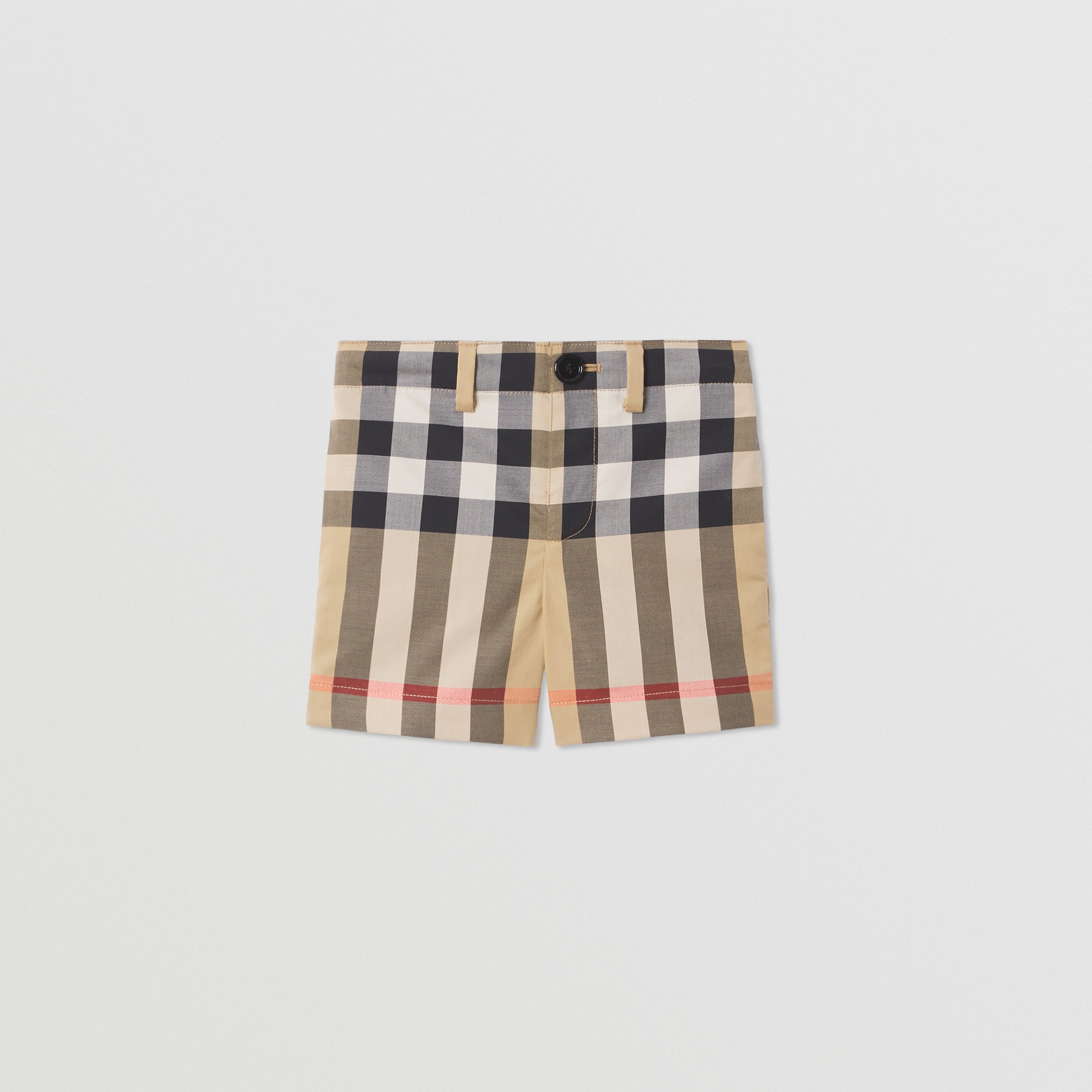 Pantalones cortos de vestir en algodón elástico a cuadros (Beige Vintage) - Niños | Burberry® oficial - 1
