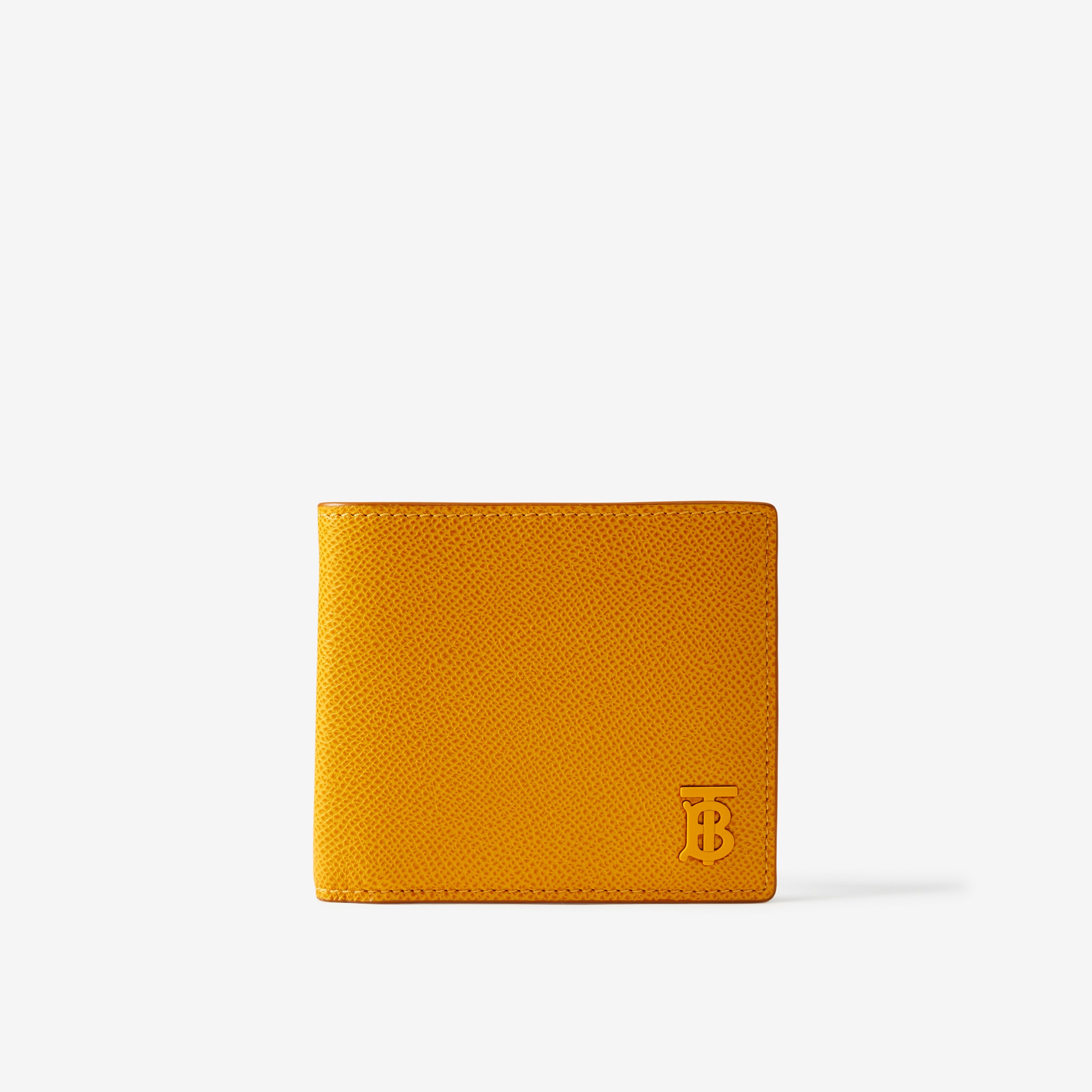 Grainy Leather TB Bifold Wallet in Marigold - Men | Burberry® Official - 1