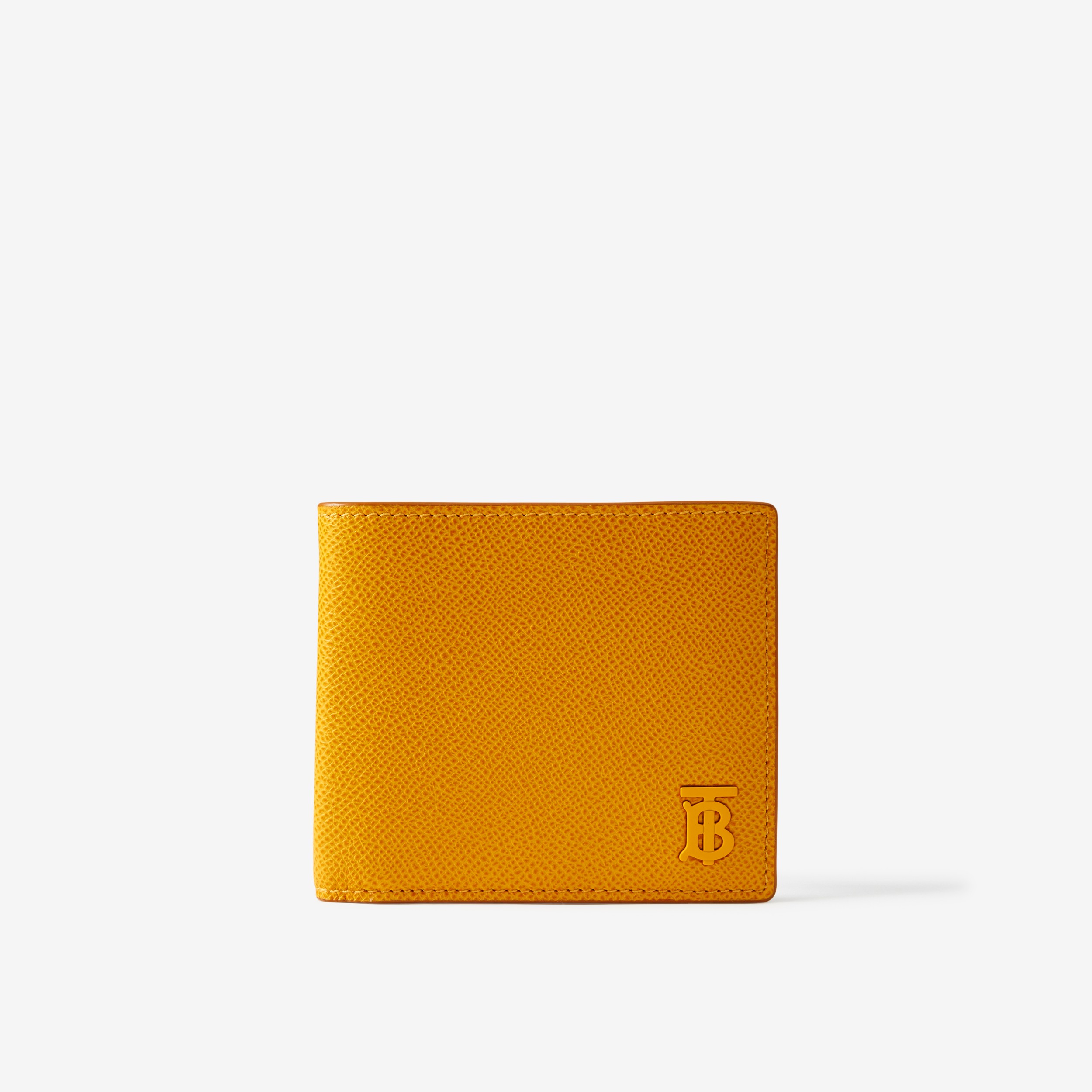 keten Of Van Grainy Leather TB Bifold Wallet in Marigold - Men | Burberry® Official