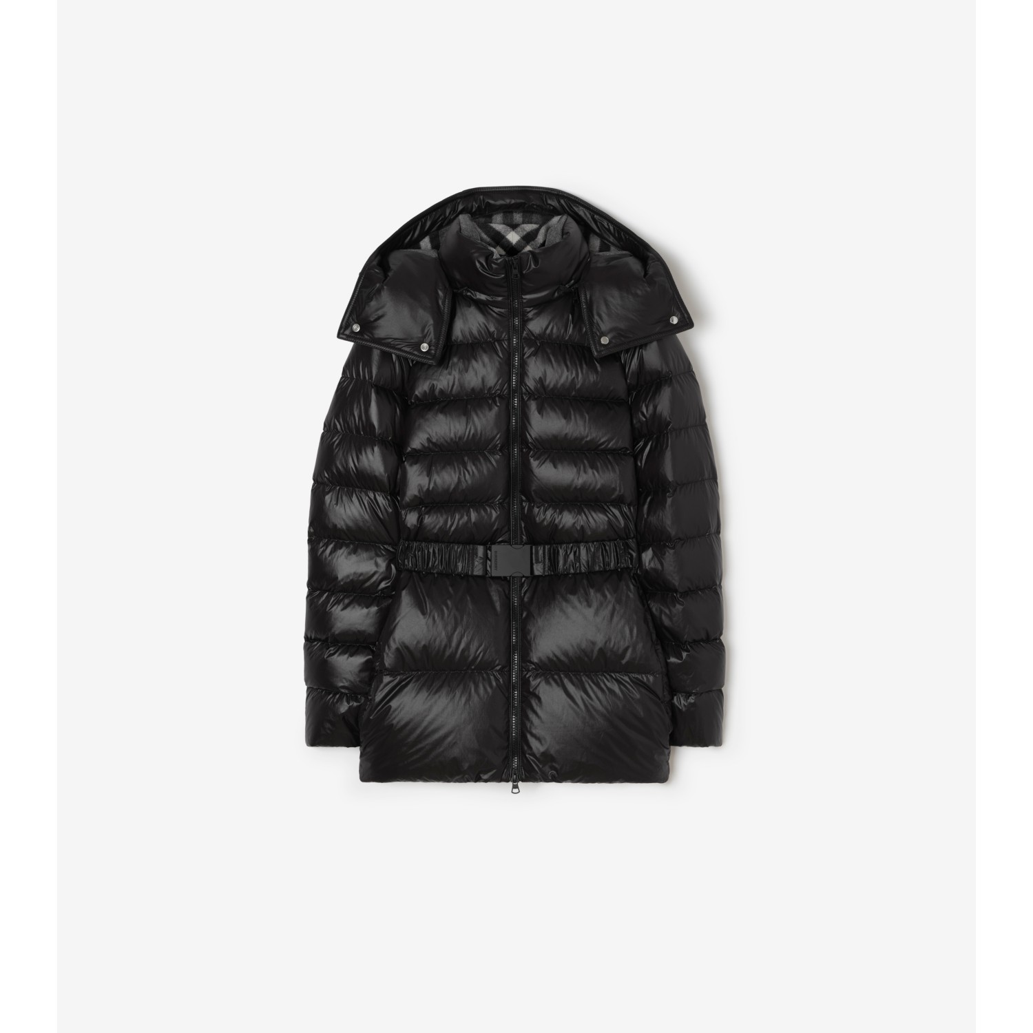 Short Nylon Hooded Puffer Coat