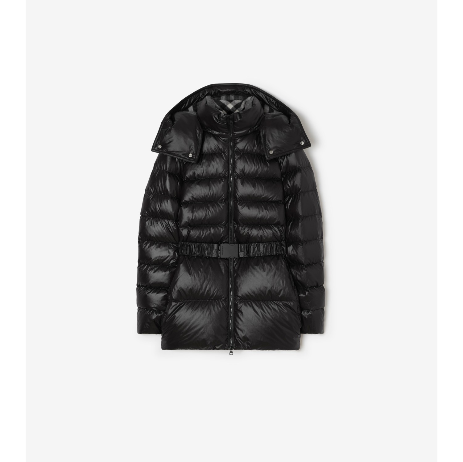 Short Nylon Hooded Puffer Coat