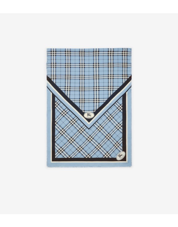 Pañuelo en seda Check con Knight Stamp