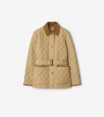 Quilted Nylon Jacket in Flax - Women | Burberry® Official