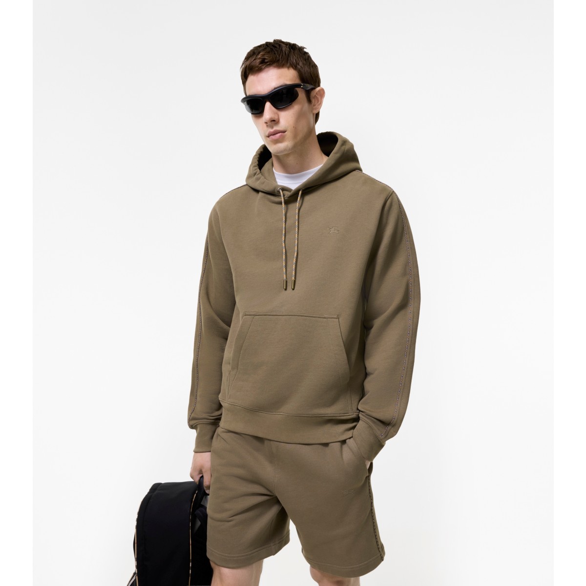  Check Piping Cotton Hoodie