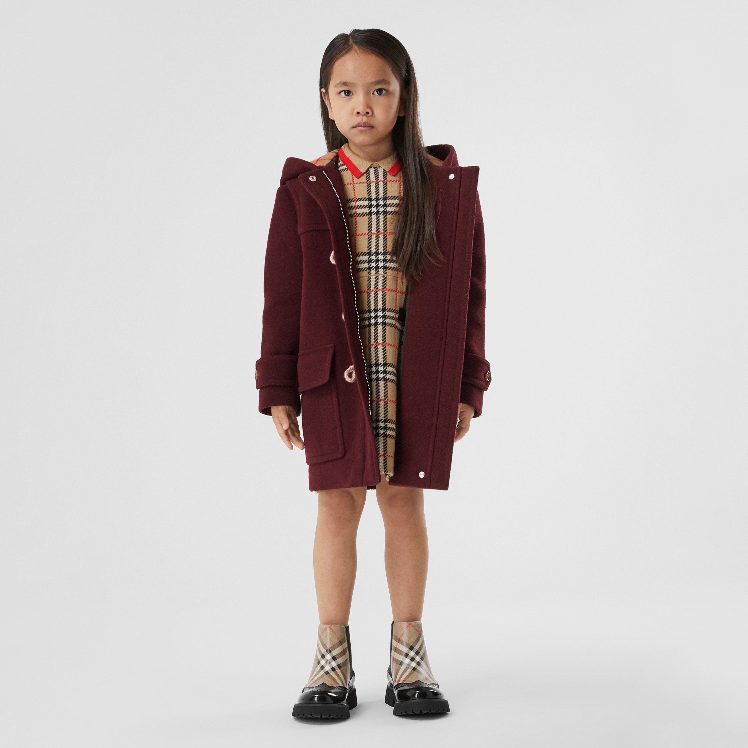 Double-faced Wool Duffle Coat in Burgundy | Burberry United States