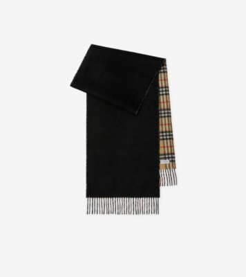 Reversible Check Cashmere Scarf in Archive beige black Burberry Official