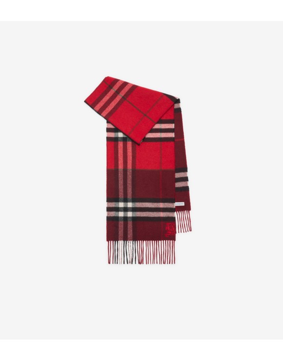Contrast Check Cashmere Scarf