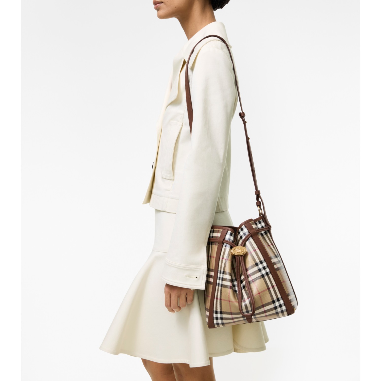 Small Check Bucket Bag