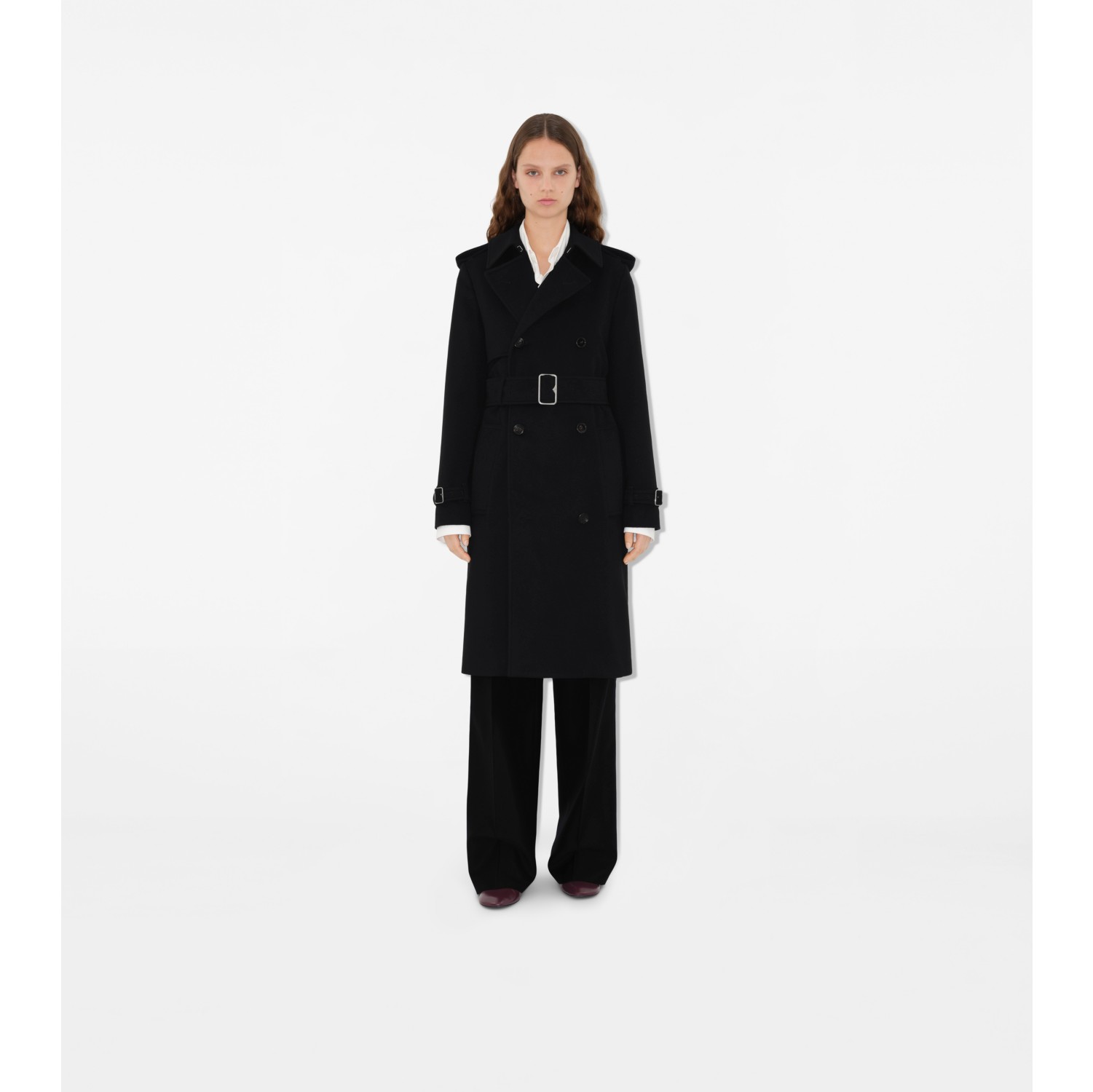 Long Cashmere Trench Coat