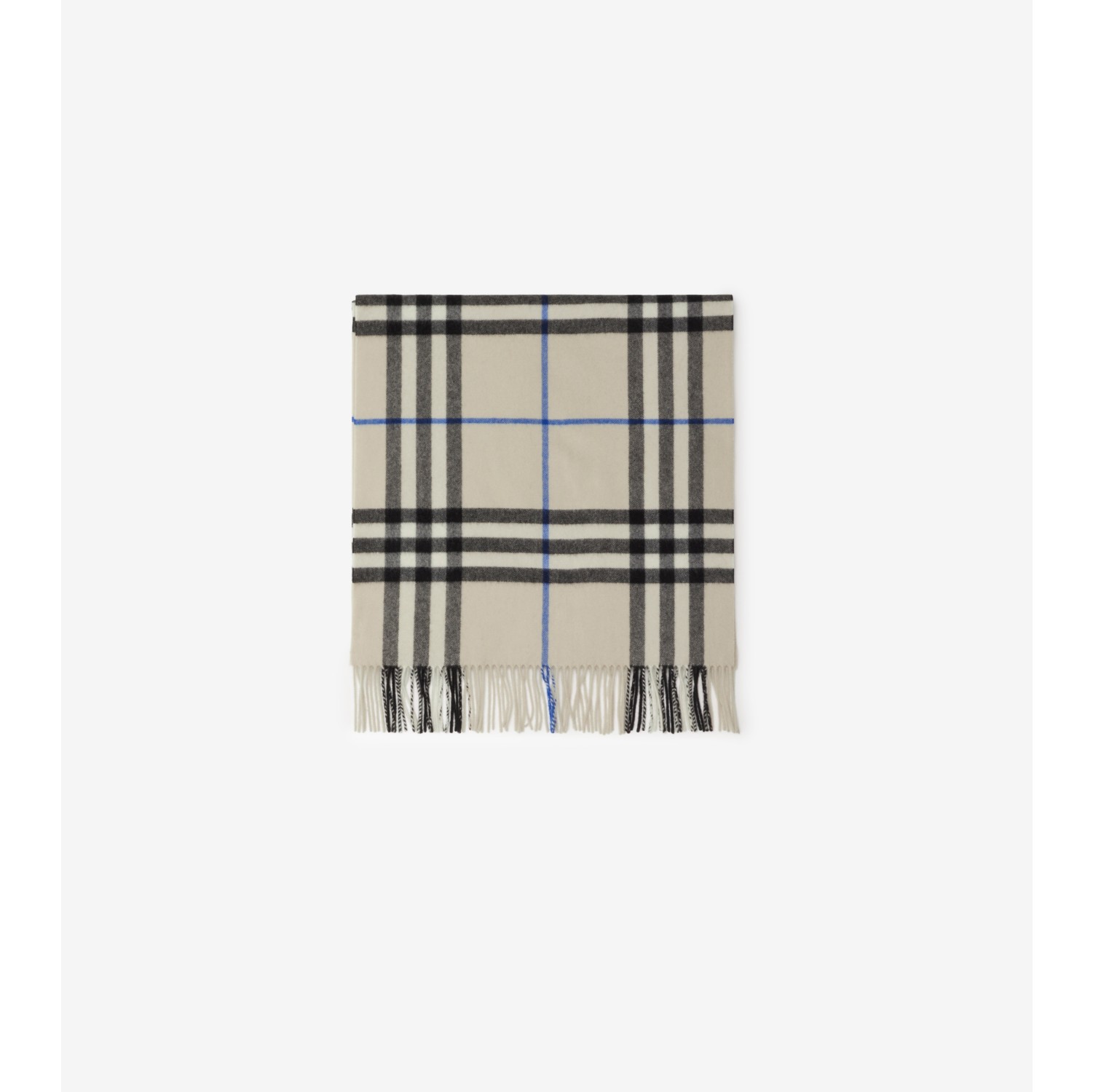 Wide Check Cashmere Scarf