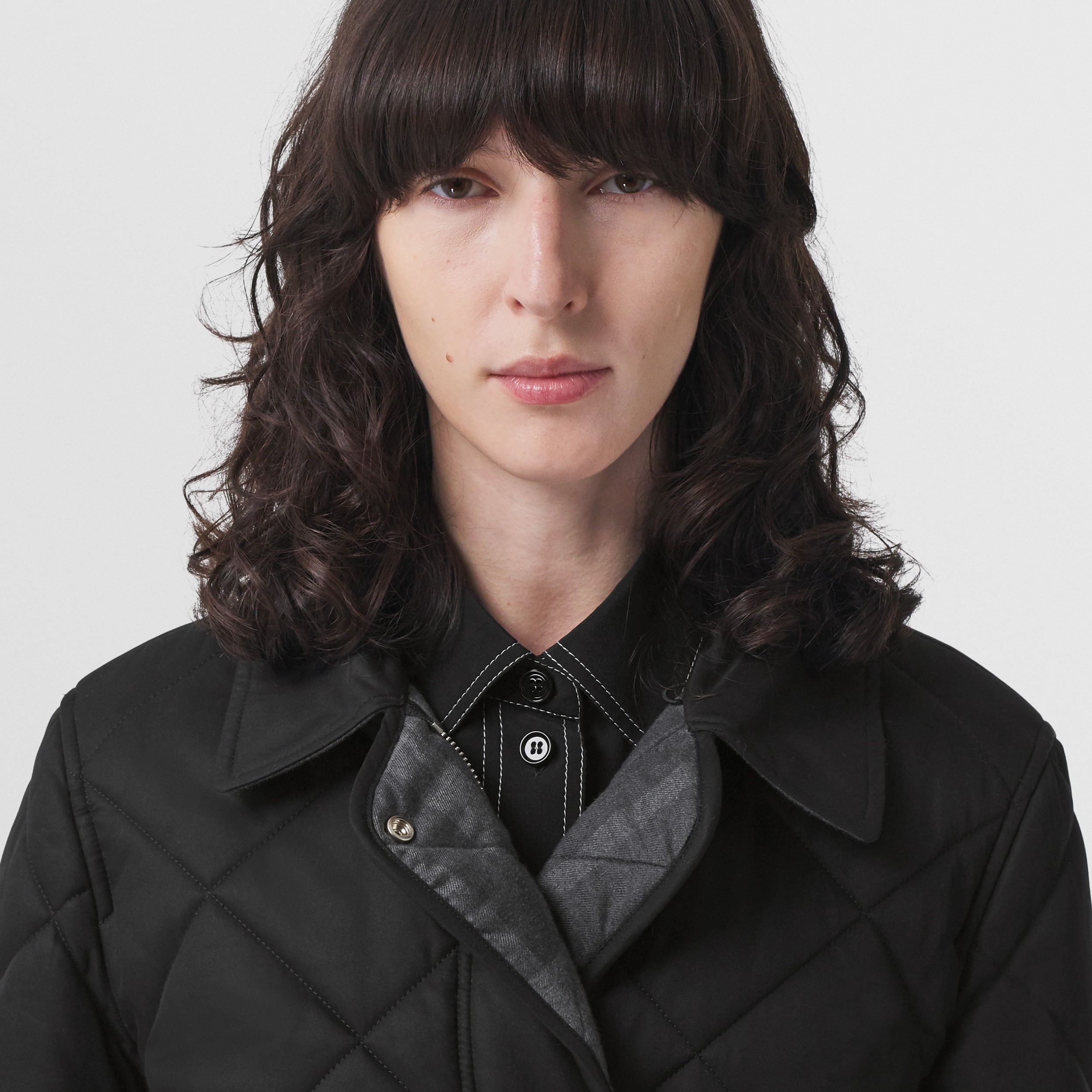 Diamond Quilted Cotton Gabardine Jacket in Black - Women | Burberry® Official - 2