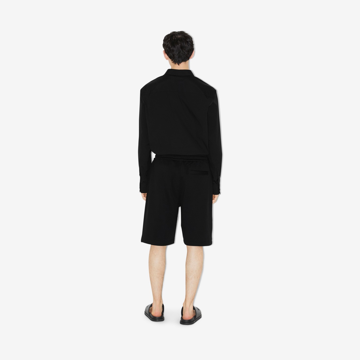 モノグラムモチーフ テクニカルコットン シャツ (ブラック) - メンズ | Burberry®公式サイト