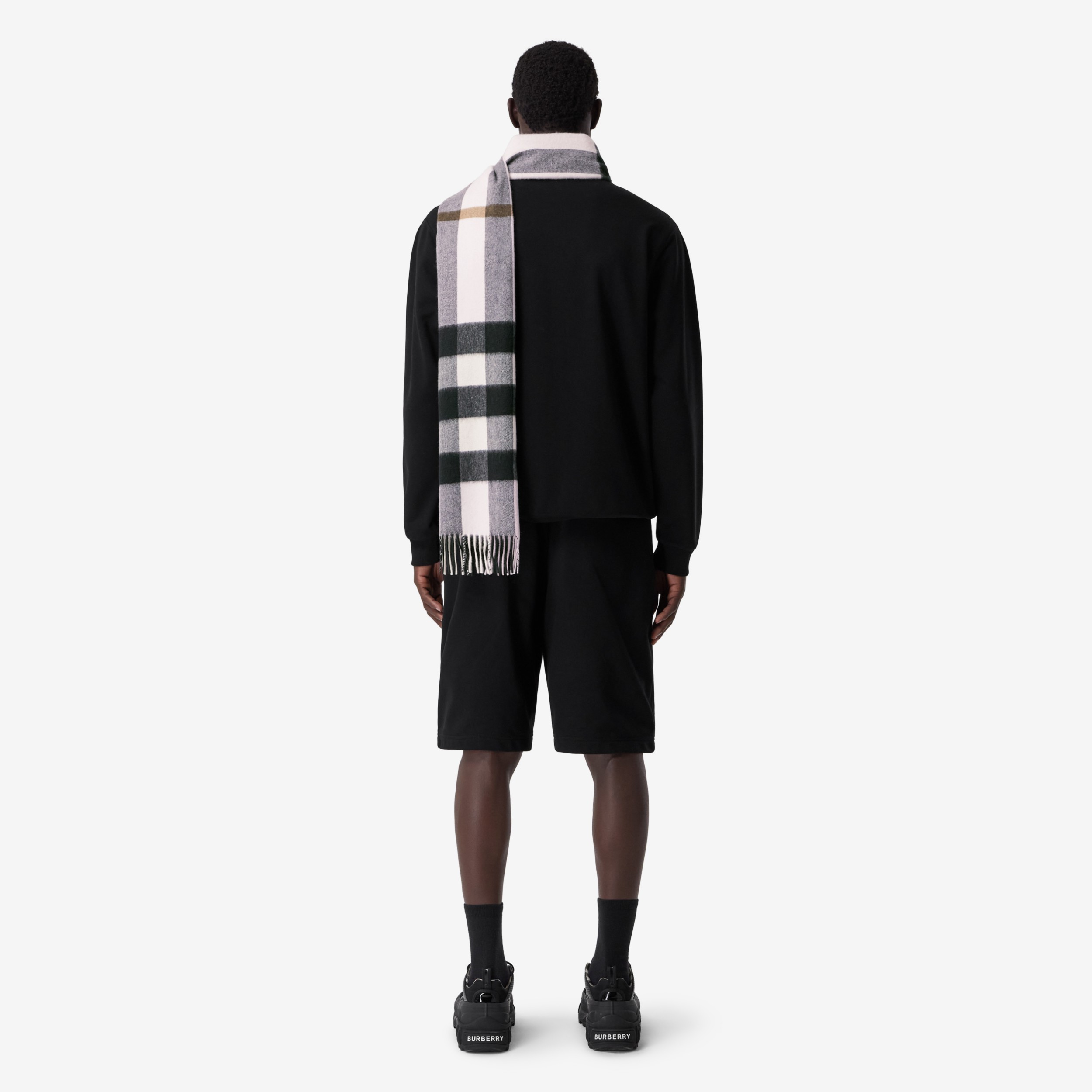 格纹羊绒围巾 (浅糖果粉) | Burberry® 博柏利官网 - 4