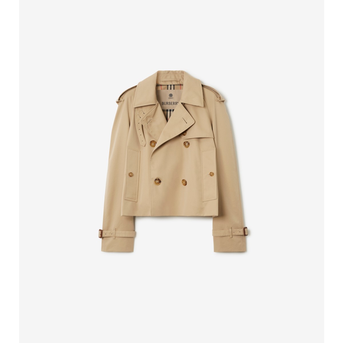 Check Cropped Mayfair Heritage Trench Jacket