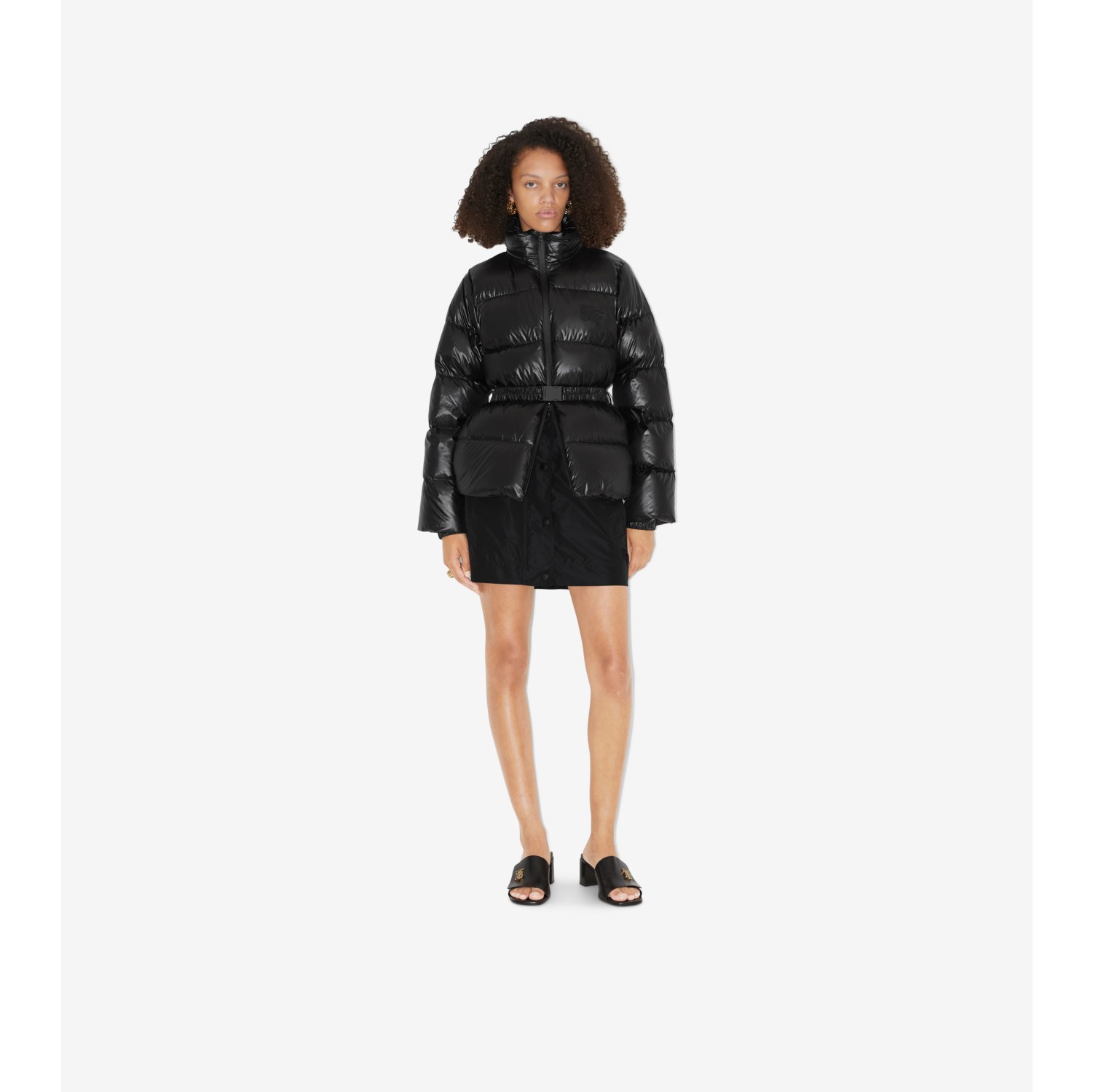 Nylon Puffer Jacket in Black Women Burberry Official