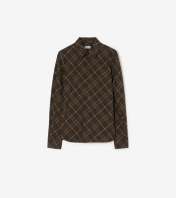 Slim Fit Check Cotton Shirt Sepia ®