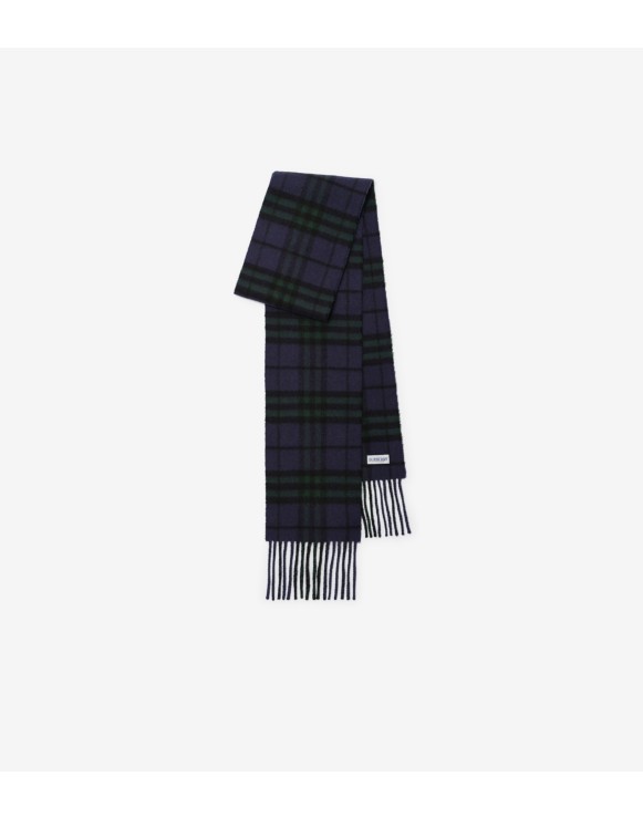 Narrow Check Cashmere Scarf