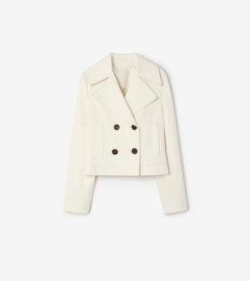 Burberry クロップド コットンジャケット (ツンドラホワイト) - ウィメンズ | Burberry®公式サイト