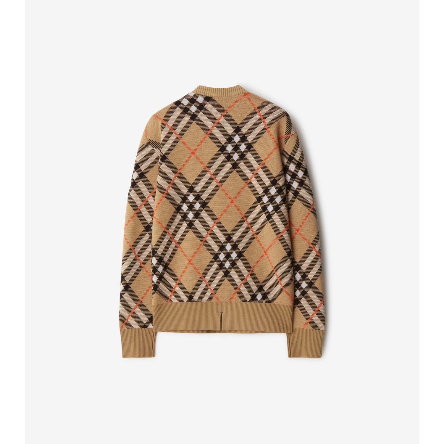 Check Wool Blend Sweater in Sand - Men, Mohair, Nylon | Burberry® Official