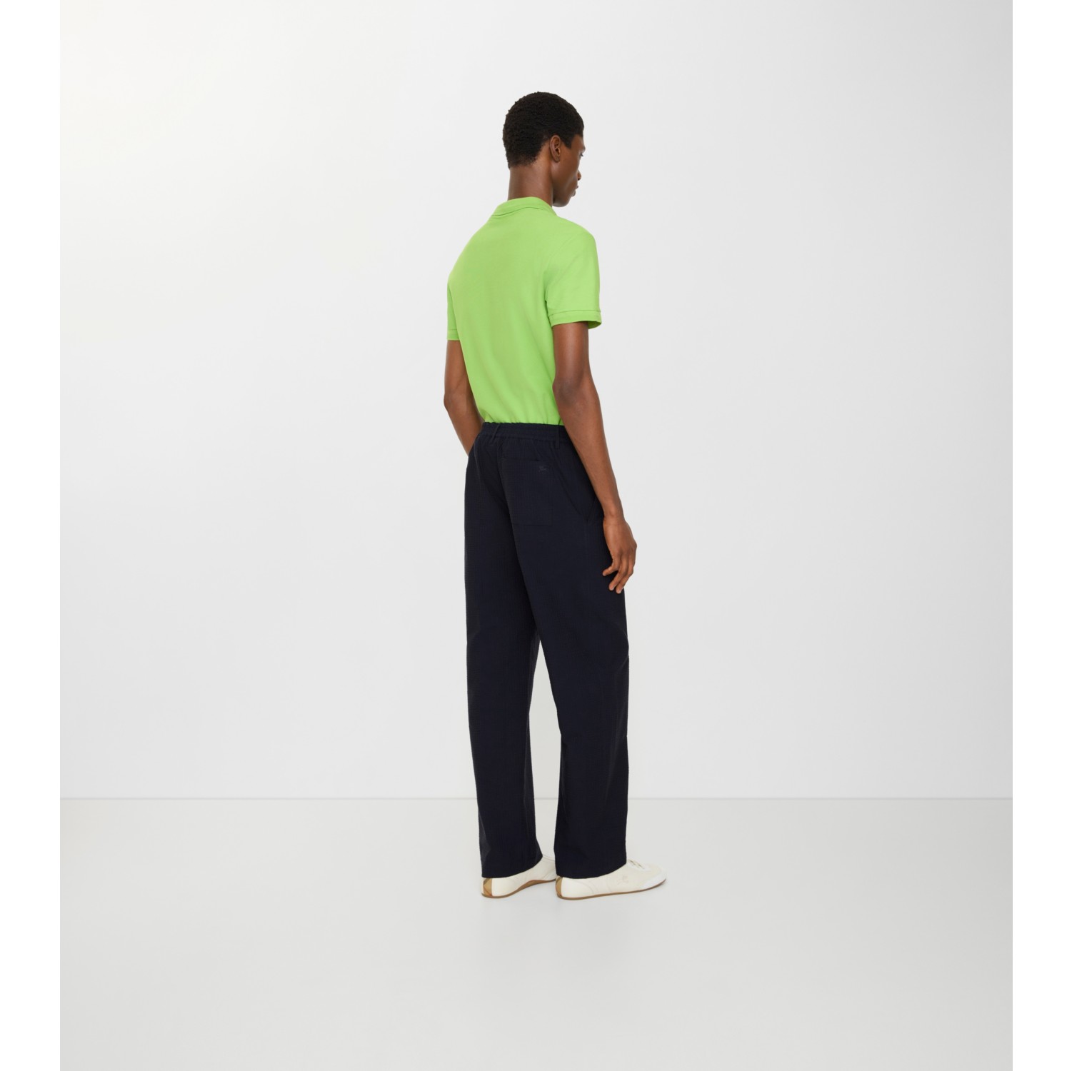 Cotton Linen Tailored Trousers in Navy - Men | Burberry® Official