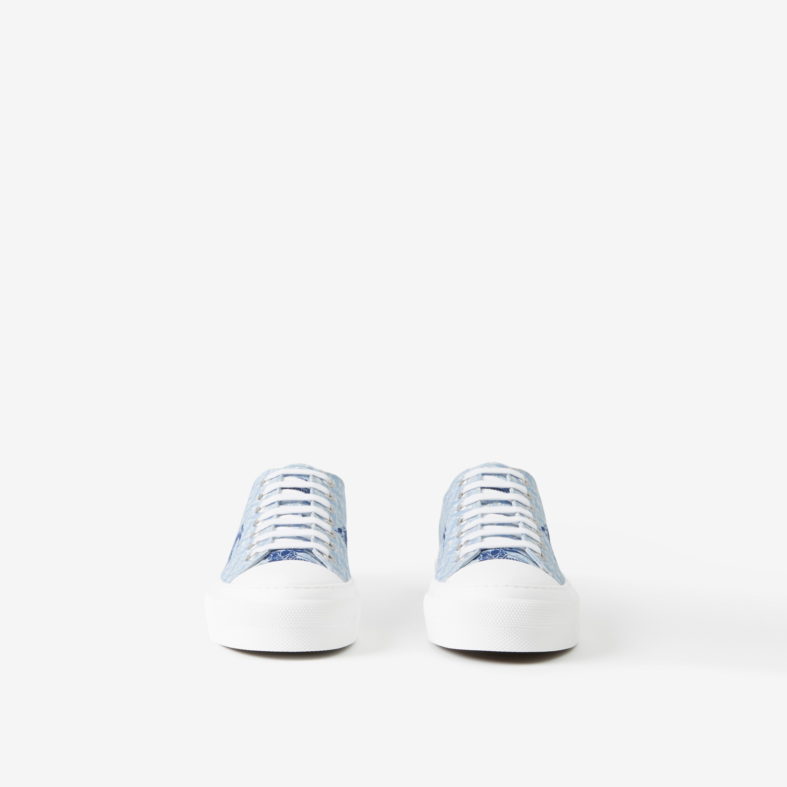 EKD Monogram Cotton Sneakers in Pale Blue - Men | Burberry® Official - 2