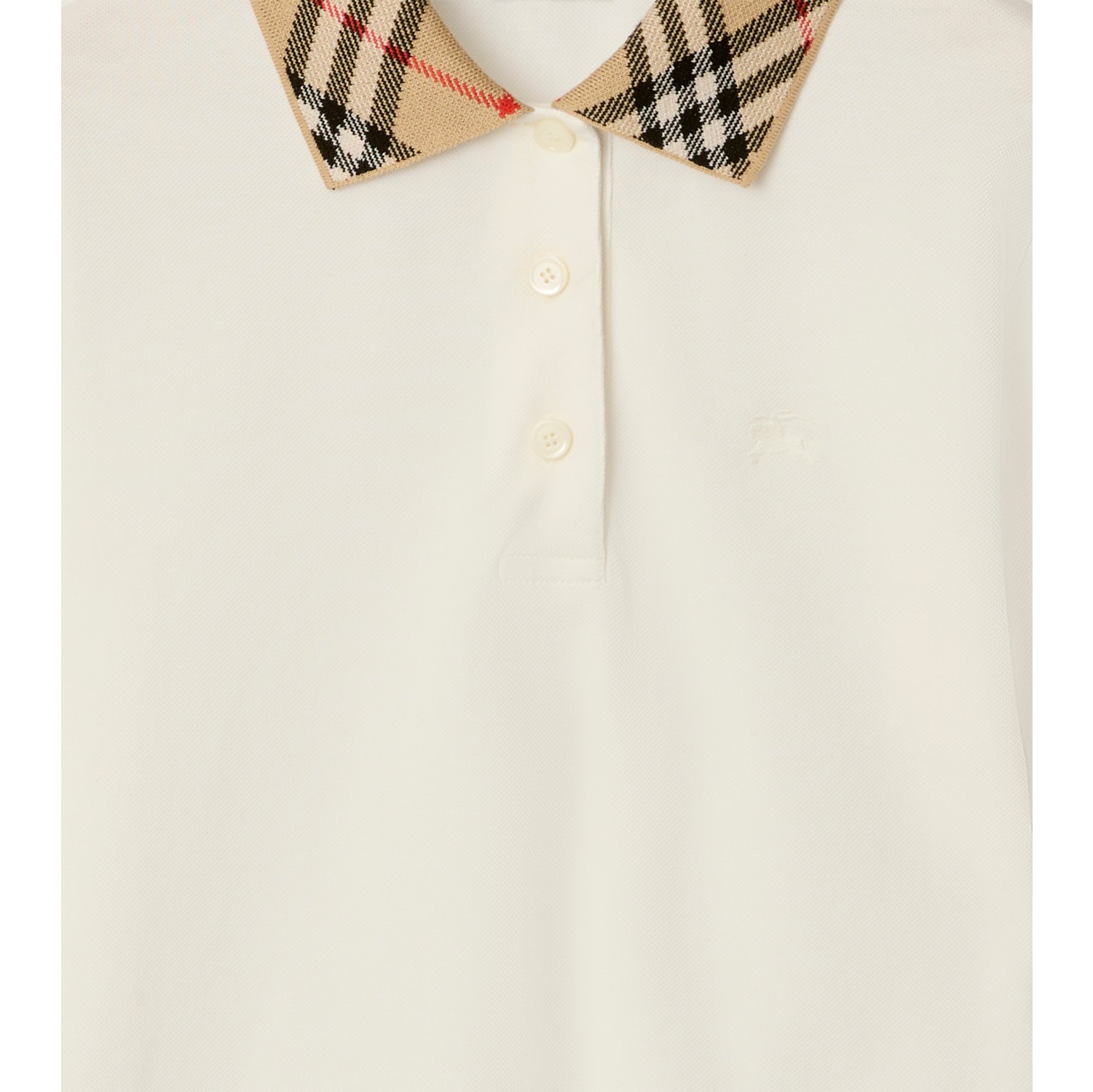 Check Collar Cotton Polo Shirt