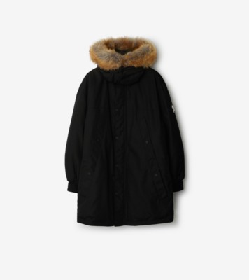 Barbour international faux fur lined parka with faux fur trim hood online