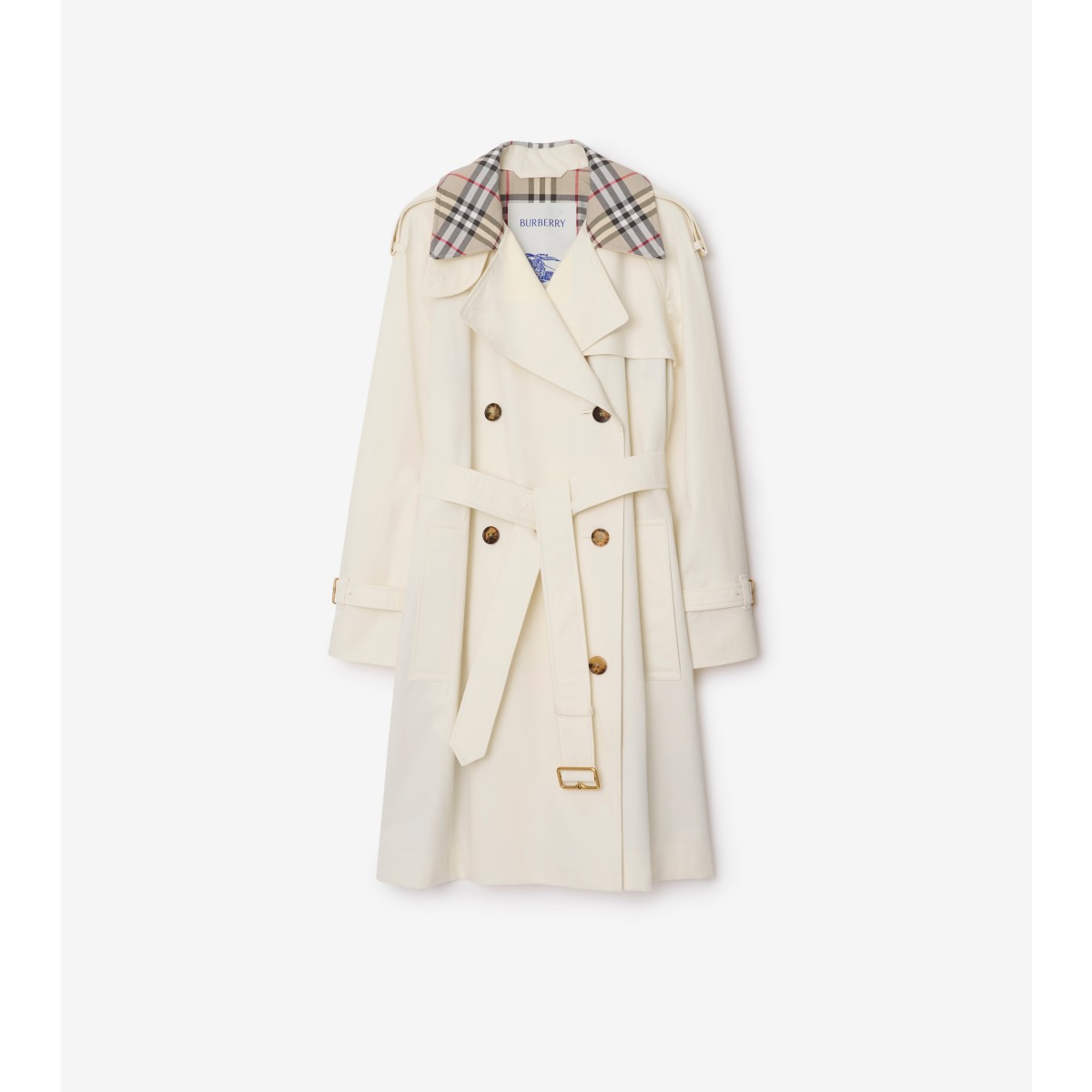 Shop Burberry Mid-length Check Collar Castleford Trench Coat